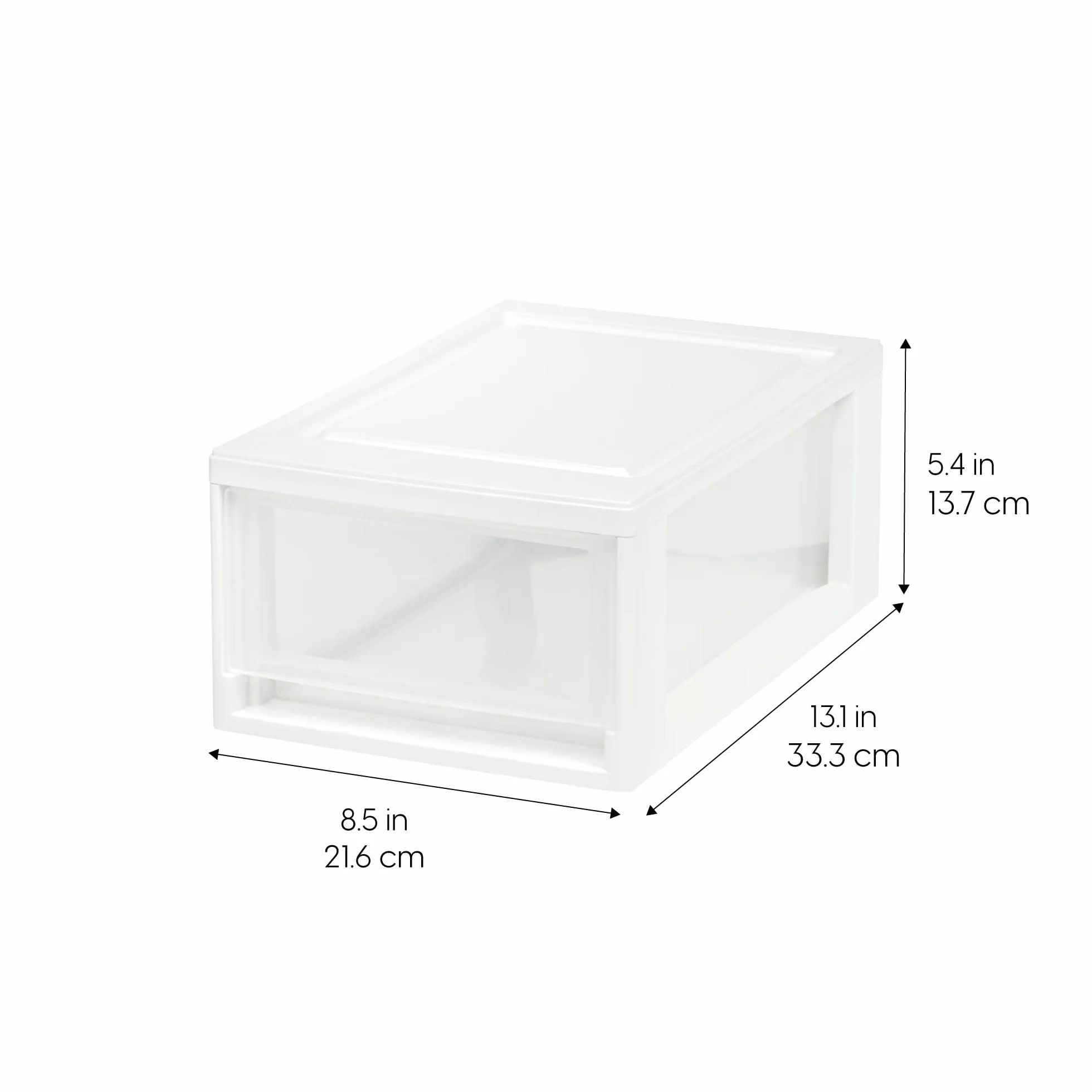 IRIS USA, Inc. kompaktowa szuflada do układania w stos, biała, 6 Quart, 4-pak