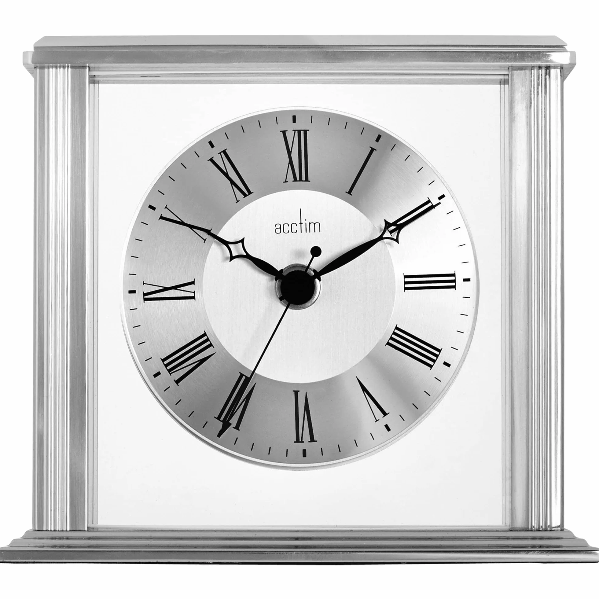 Acctim Zegar kominkowy, metal, srebrny, 13,7 x 15,5 x 6,8