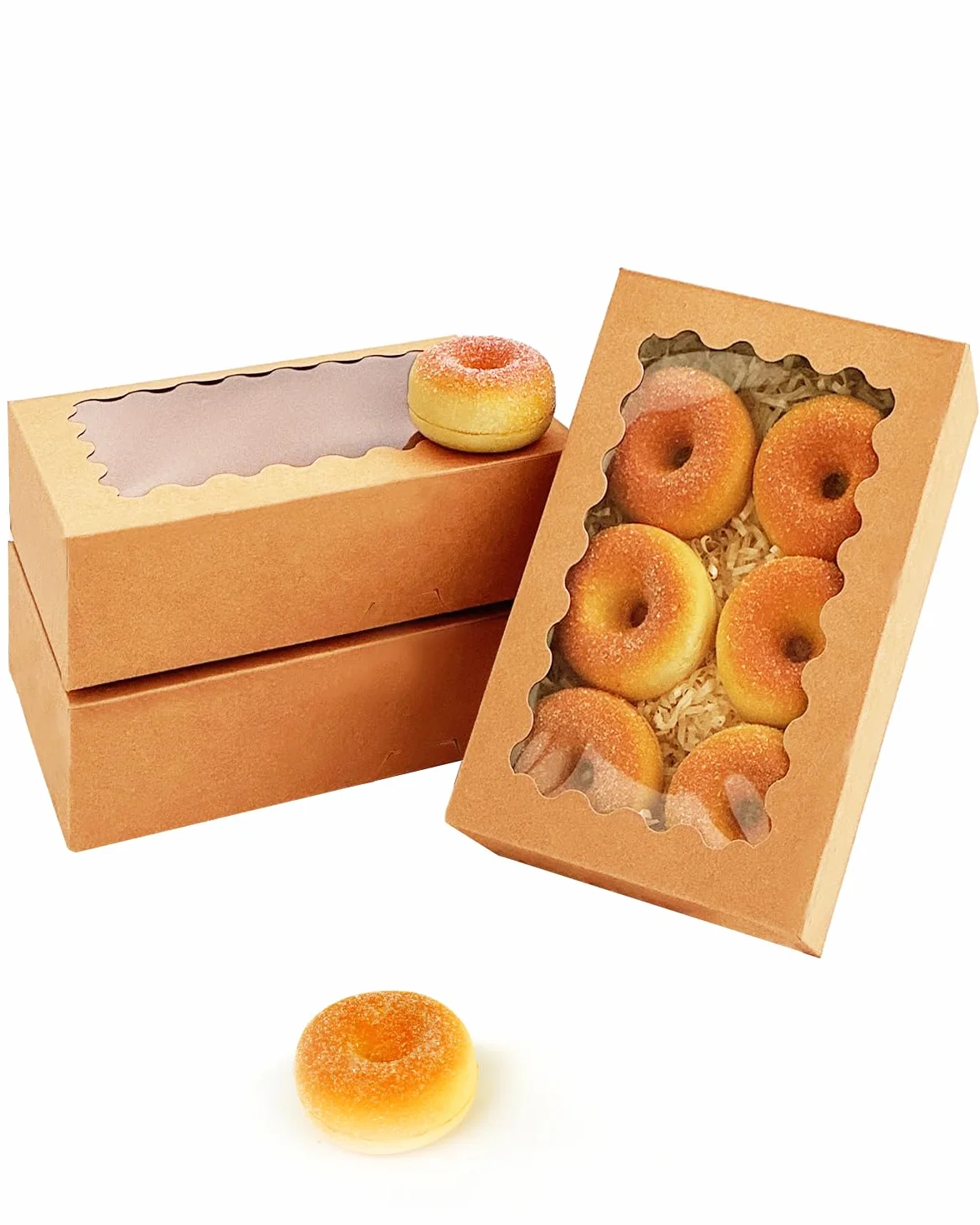 Gcardist Auto-pop Up brązowa puszka na ciastka z okienkiem, 30,48 x 20,32 x 6,35 cm, 6 sztuk, dwa zastosowania, składana na sekundę, do pakowania (30,48 x 20,32 x 6,35 cm)