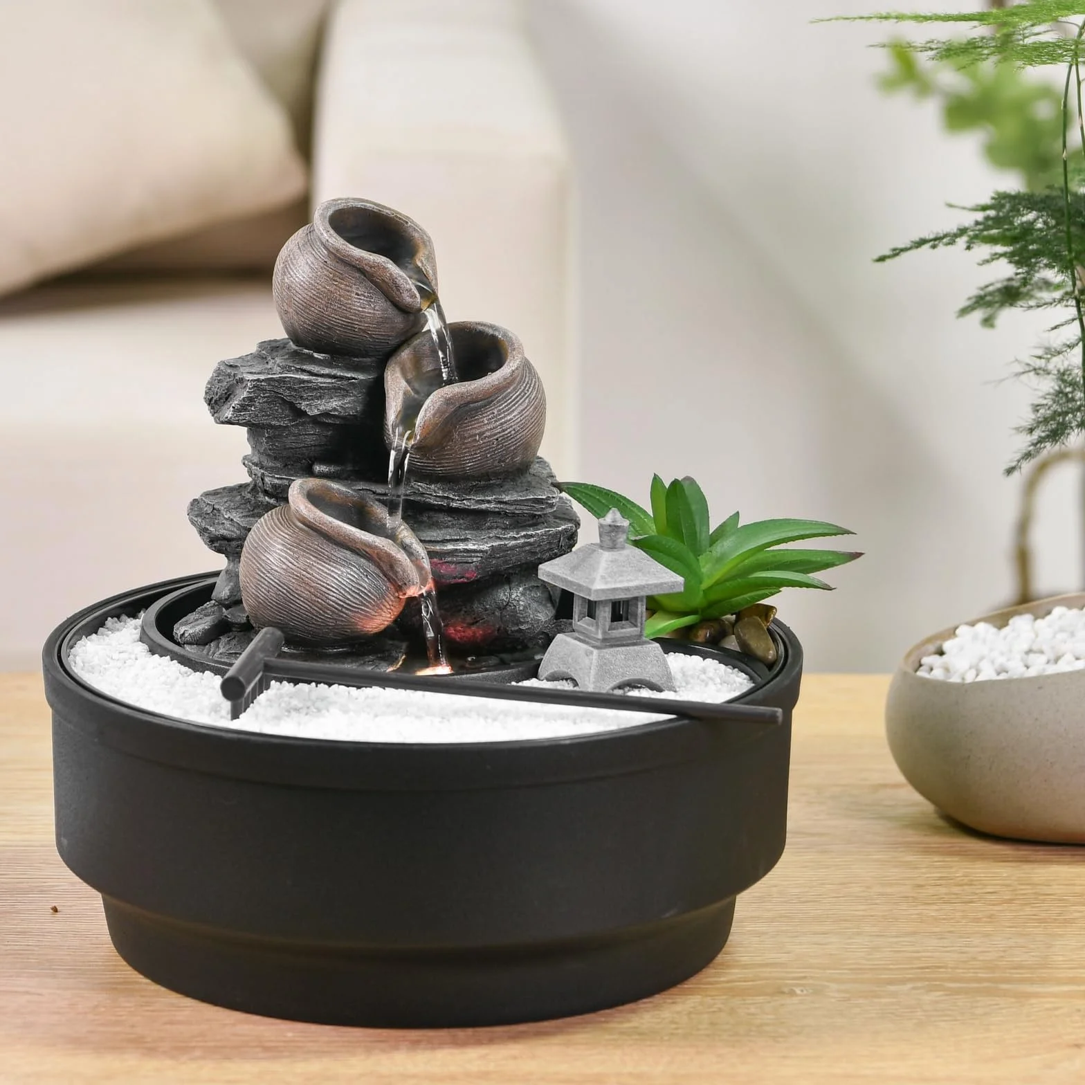 Fontanna ogrodowa Zen Oasis Zen'Light LED kolorowe światło H21 cm
