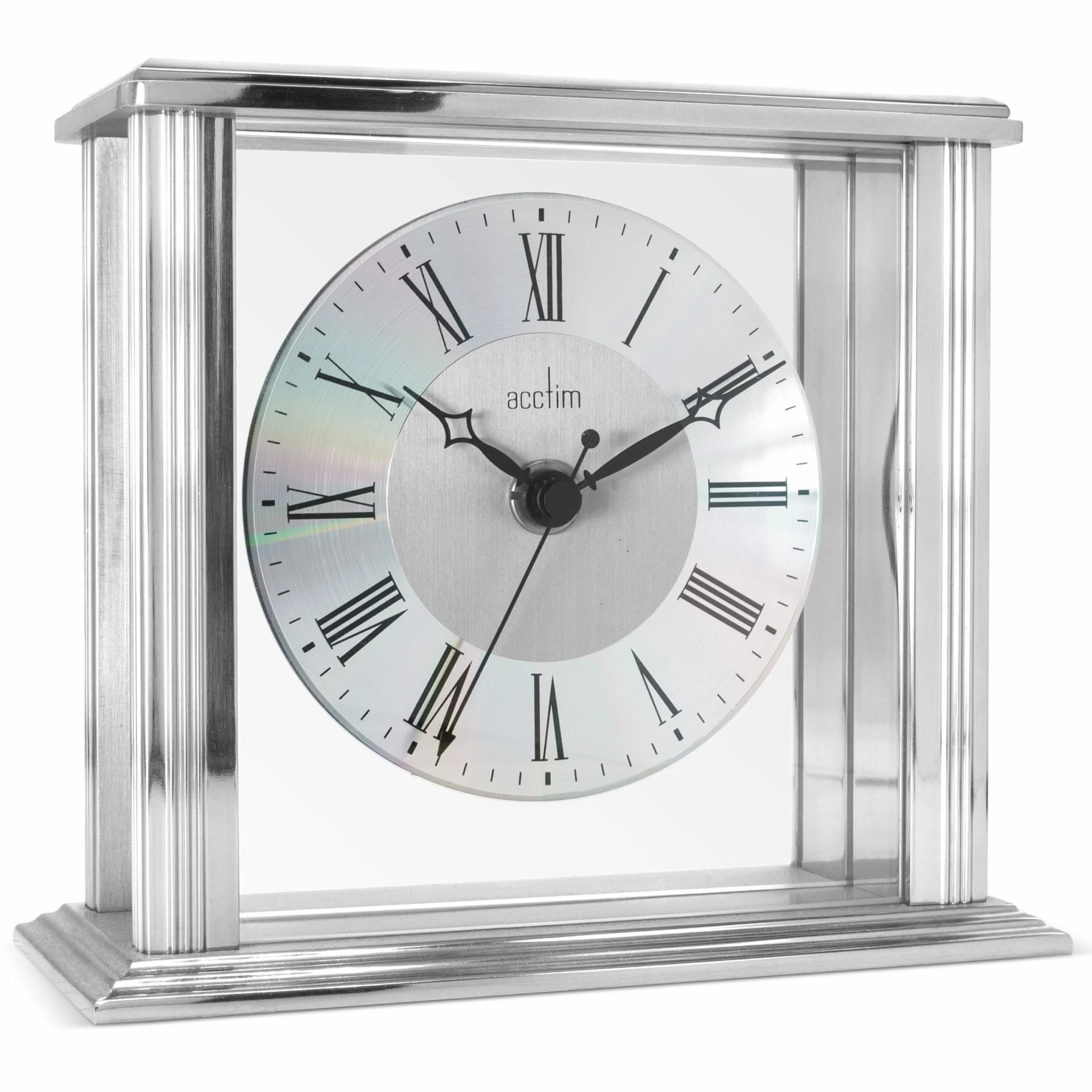 Acctim Zegar kominkowy, metal, srebrny, 13,7 x 15,5 x 6,8