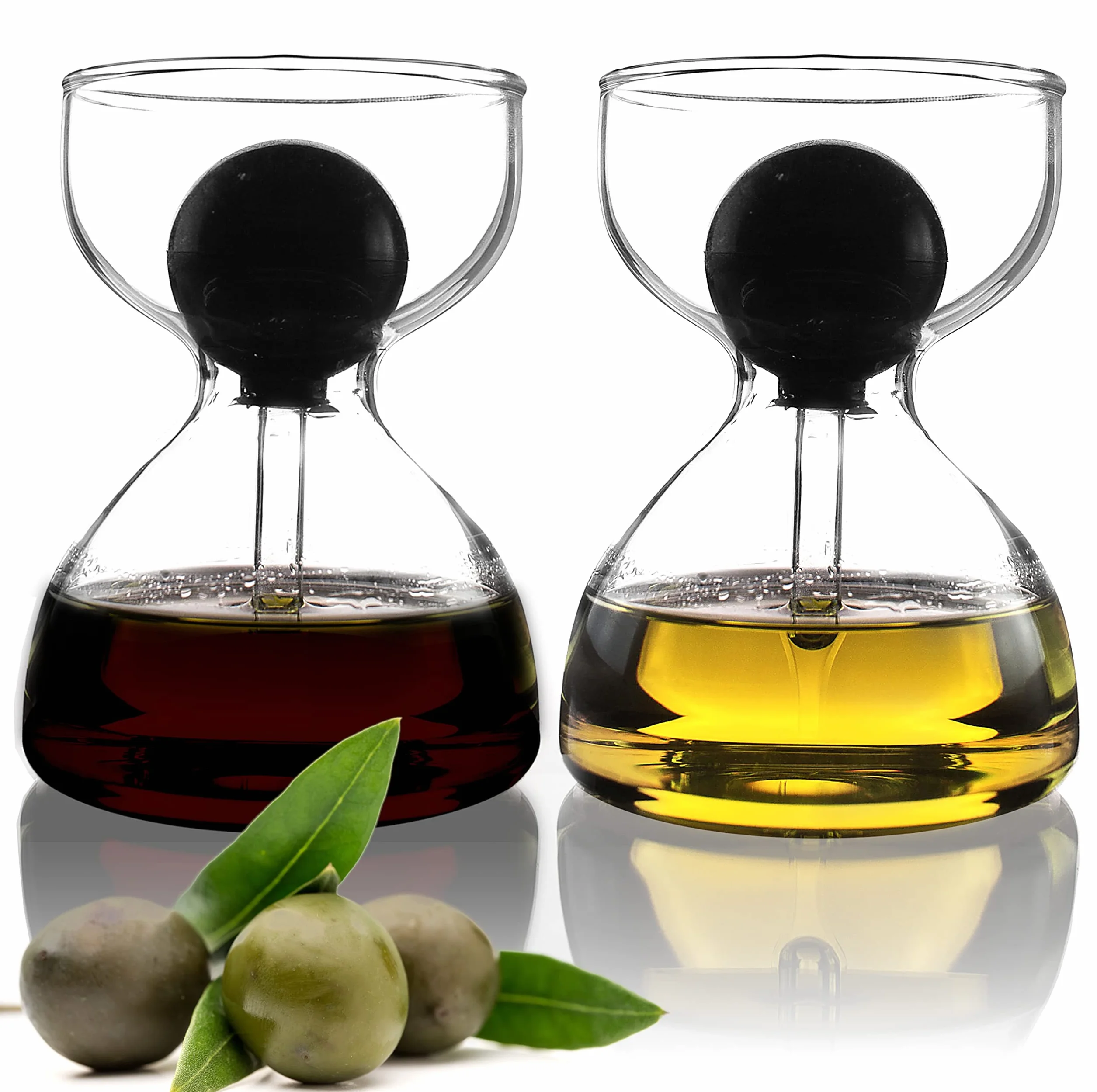 DropD'olio Zestaw dozowników oleju i octu 2x120 ml ze szklaną pipetą