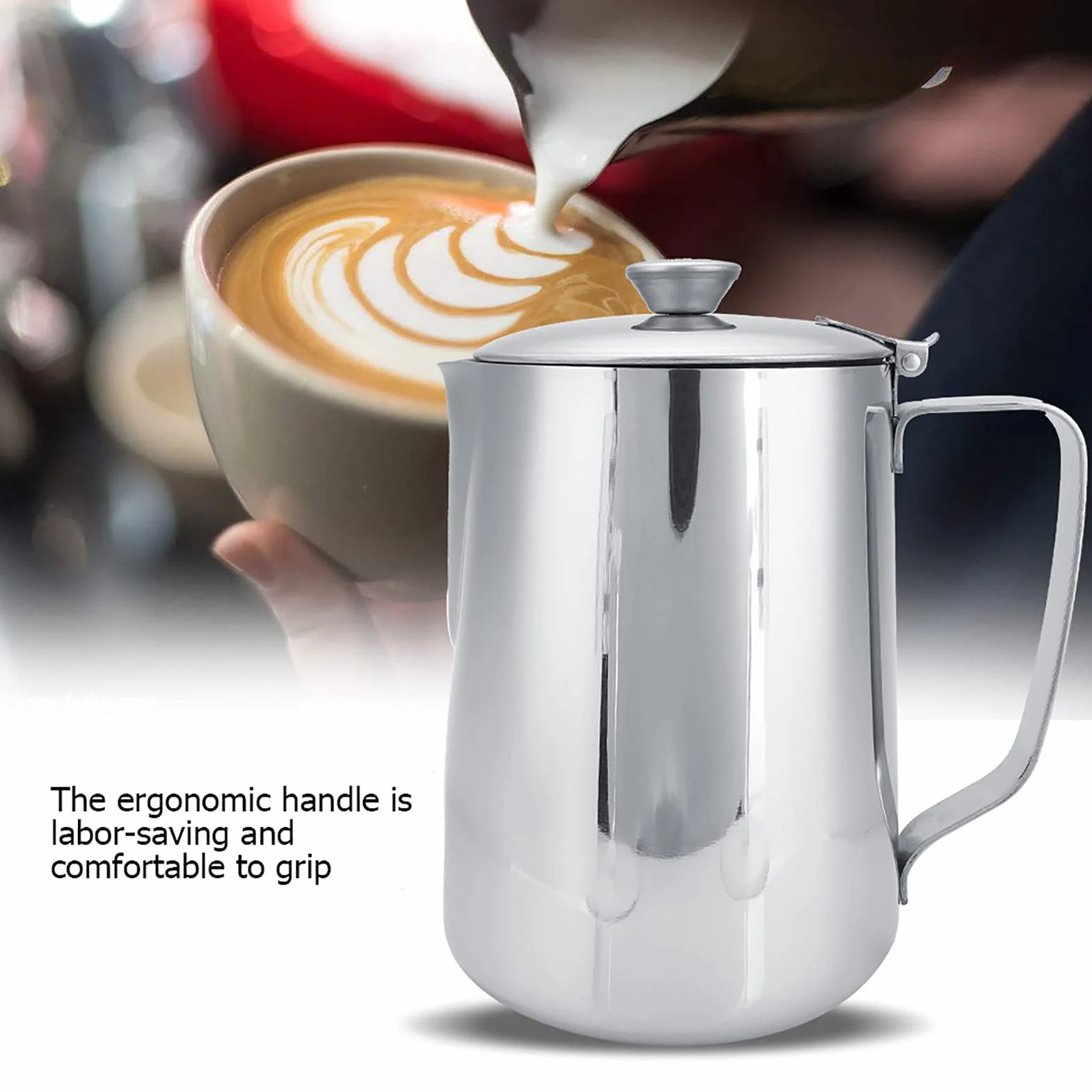 Dzbanek do Spieniania Mleka ze Stali Nierdzewnej 600 ml do Kawy Latte Art