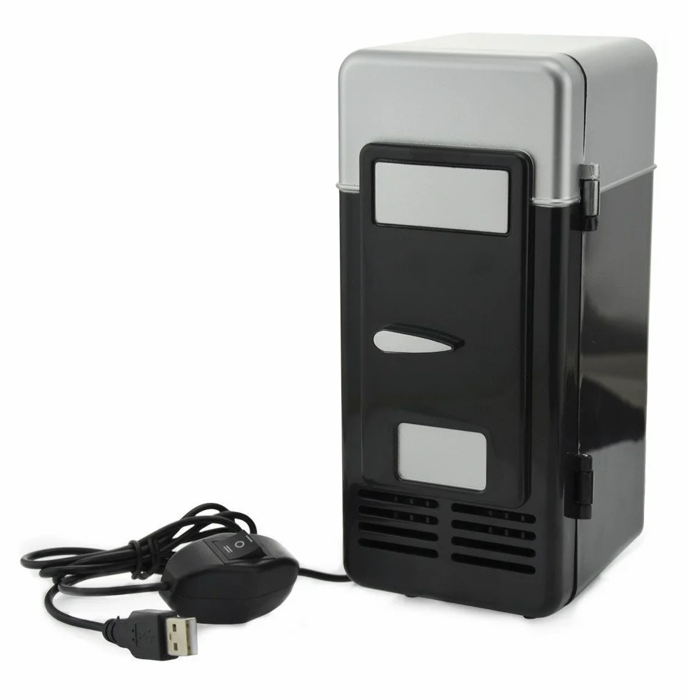 ThreeH Mini lodówka USB chłodziarka napoje puszki H-UF05Black czarna