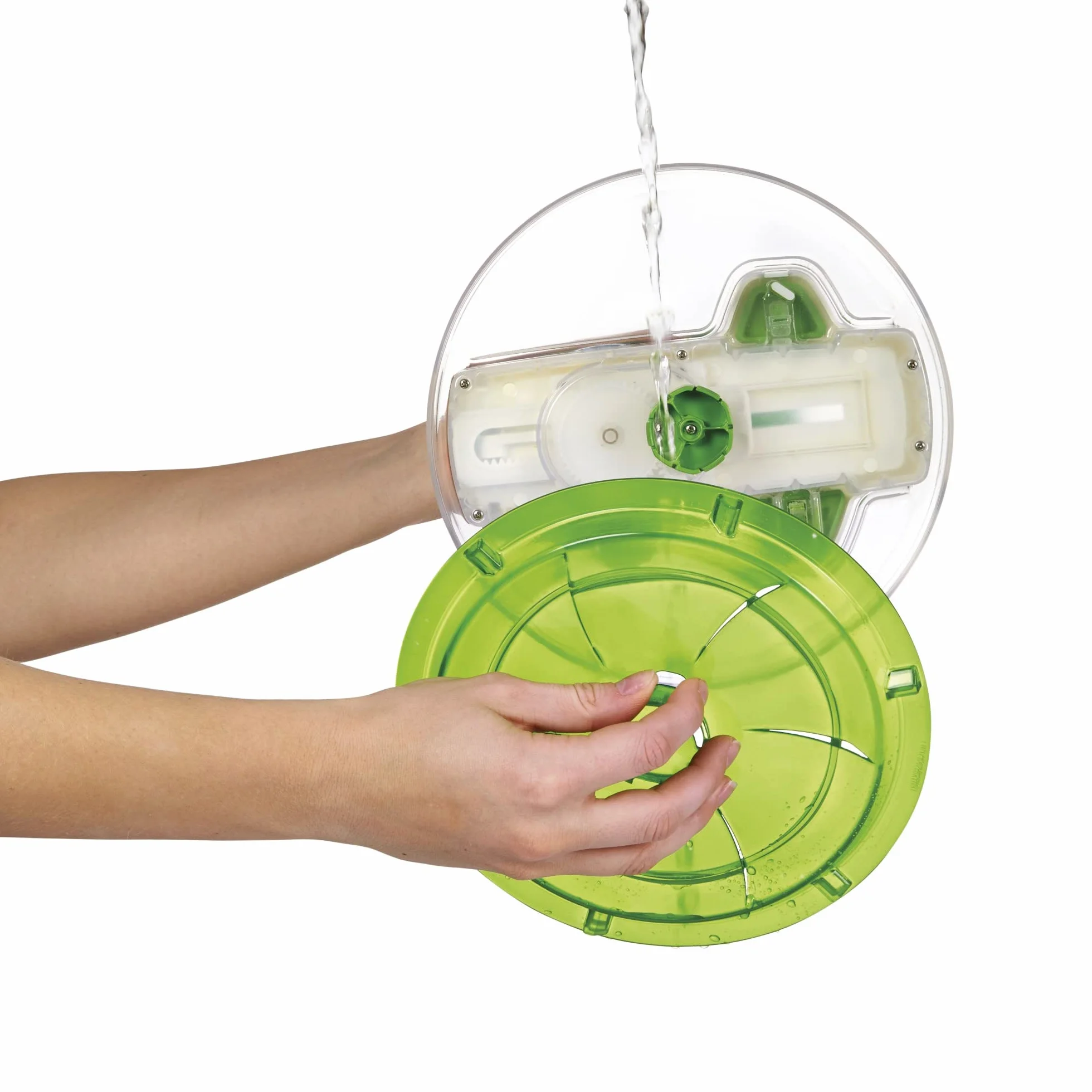 Zyliss E940013 Swift Dry wirówka do sałaty, duża, 6 l, tworzywo sztuczne, zielona, suszarka do sałatek, w zestawie z salaterką, technologia Aquavent