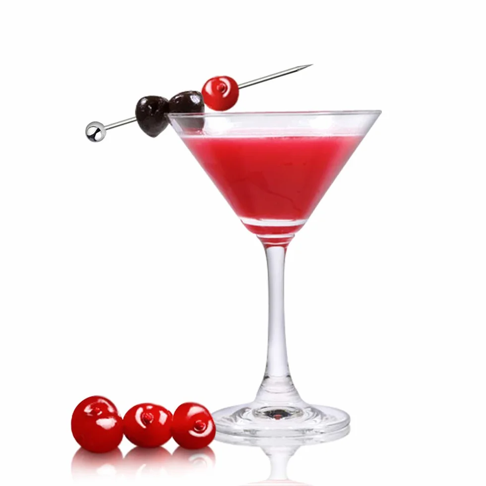 Dylan-EU 15 Stück Edelstahl-Cocktailspieße Cocktail-Sticks Wiederverwendbare Obst-Sticks Obst Dessert Gabel für Fingerfood, Antipasti, Cocktails, Kleine Snacks - Silber Cocktailzubehör