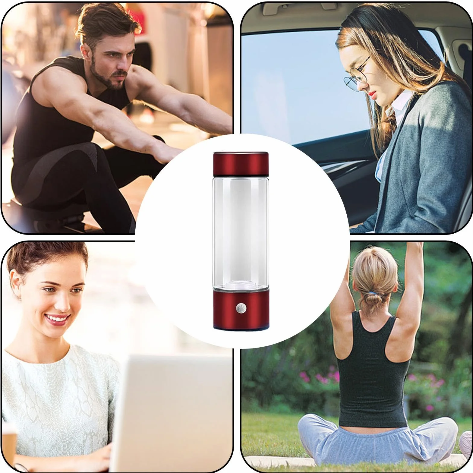 Portable Water Bottle, USB Rechargeable Hydrogen Water Cup, 420ml Food-Grade Water Cup, Removable Drinking Bottle, Upgraded Hydrogen Water Bottle, Easy To Use, Portable for Outdoor Sports