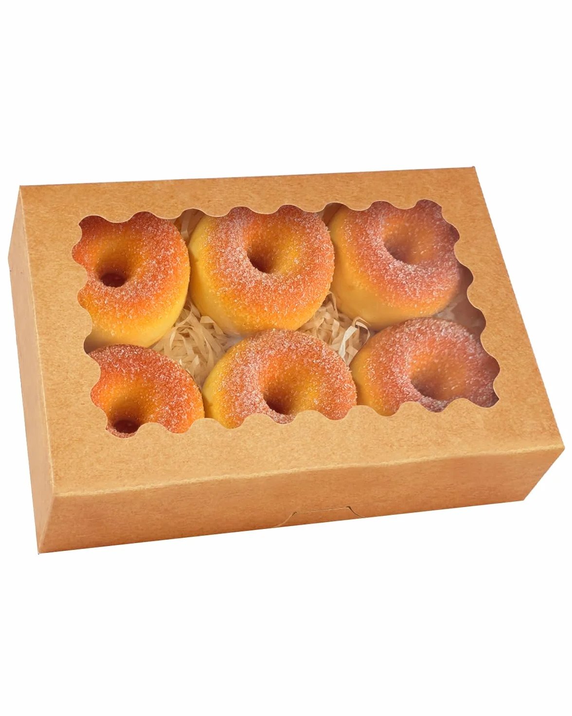 Gcardist Auto-pop Up brązowa puszka na ciastka z okienkiem, 30,48 x 20,32 x 6,35 cm, 6 sztuk, dwa zastosowania, składana na sekundę, do pakowania (30,48 x 20,32 x 6,35 cm)