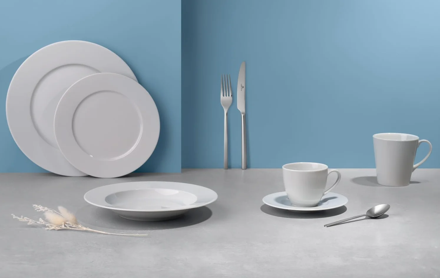 Gerlach 1760 Zestaw Filiżanek do Kawy i Herbaty ze Spodkami Porcelanowy Biały 185 ml