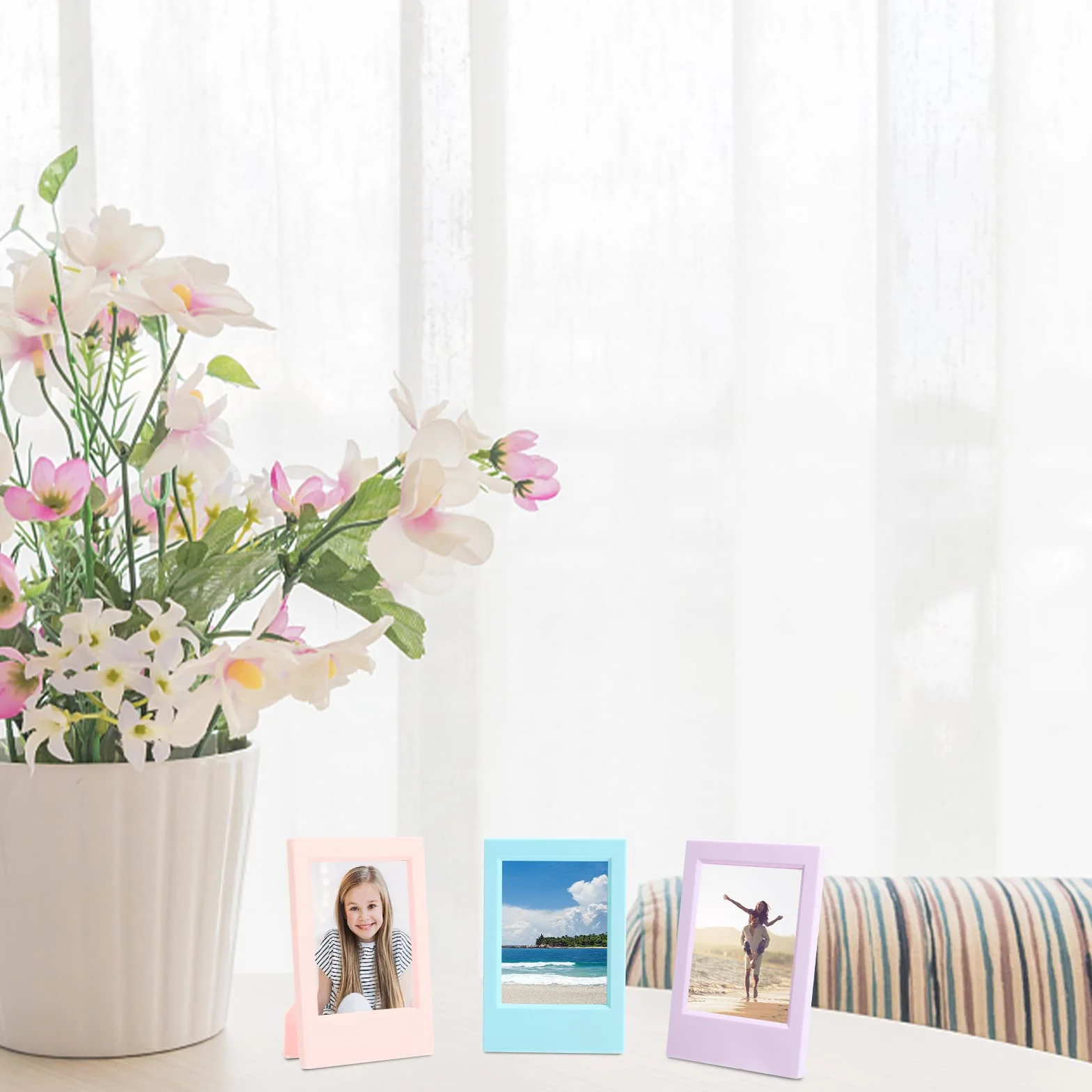 Nowo ulepszone mini ramki na zdjęcia z 40 arkuszami, natychmiastowe naklejki natychmiastowy, kompatybilne z Fujifilm Instax Mini 11, 9, 8, 70, 7s, 90, 26, zdjęcie