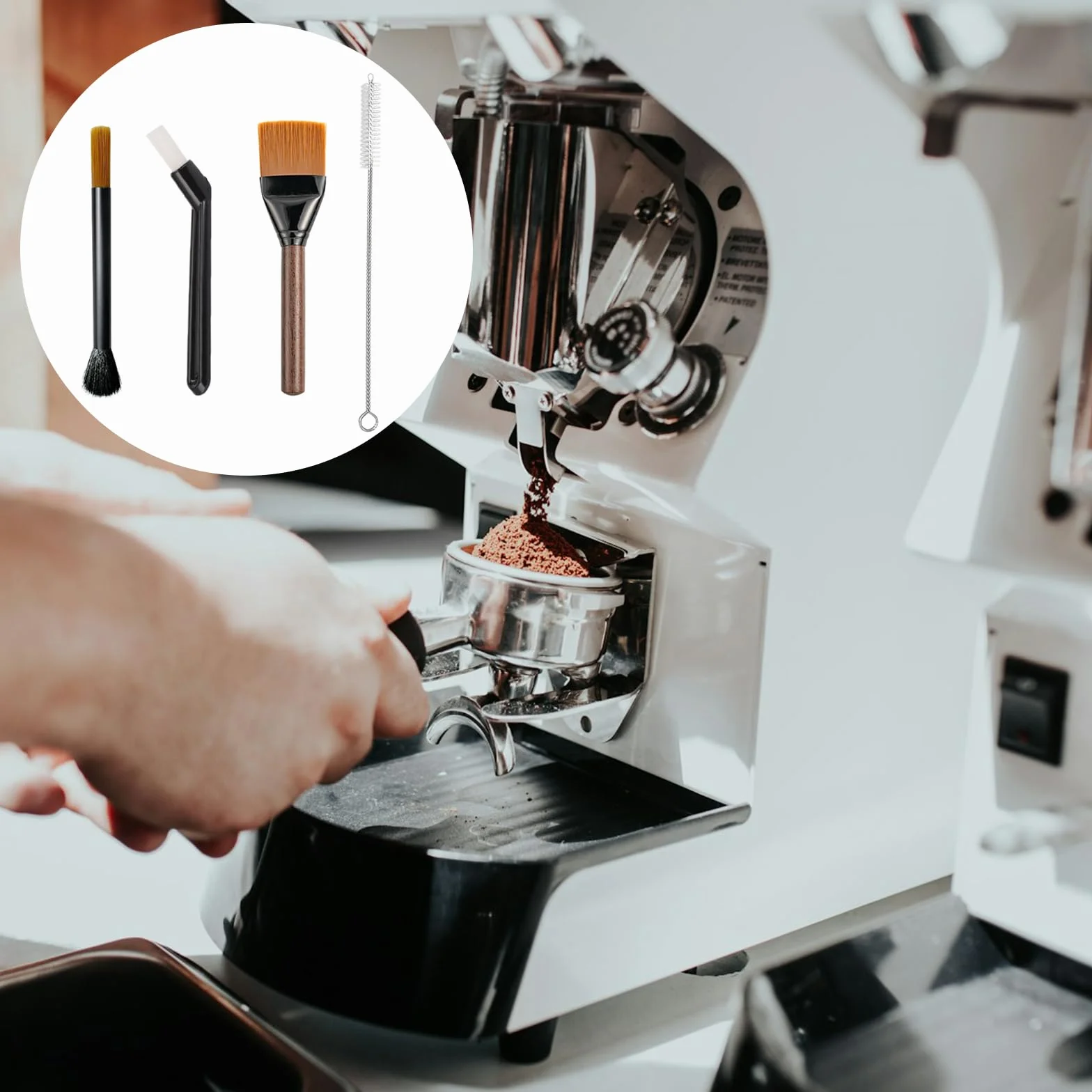 Pędzelki Barista 4 sztuki, akcesoria do czyszczenia kawy