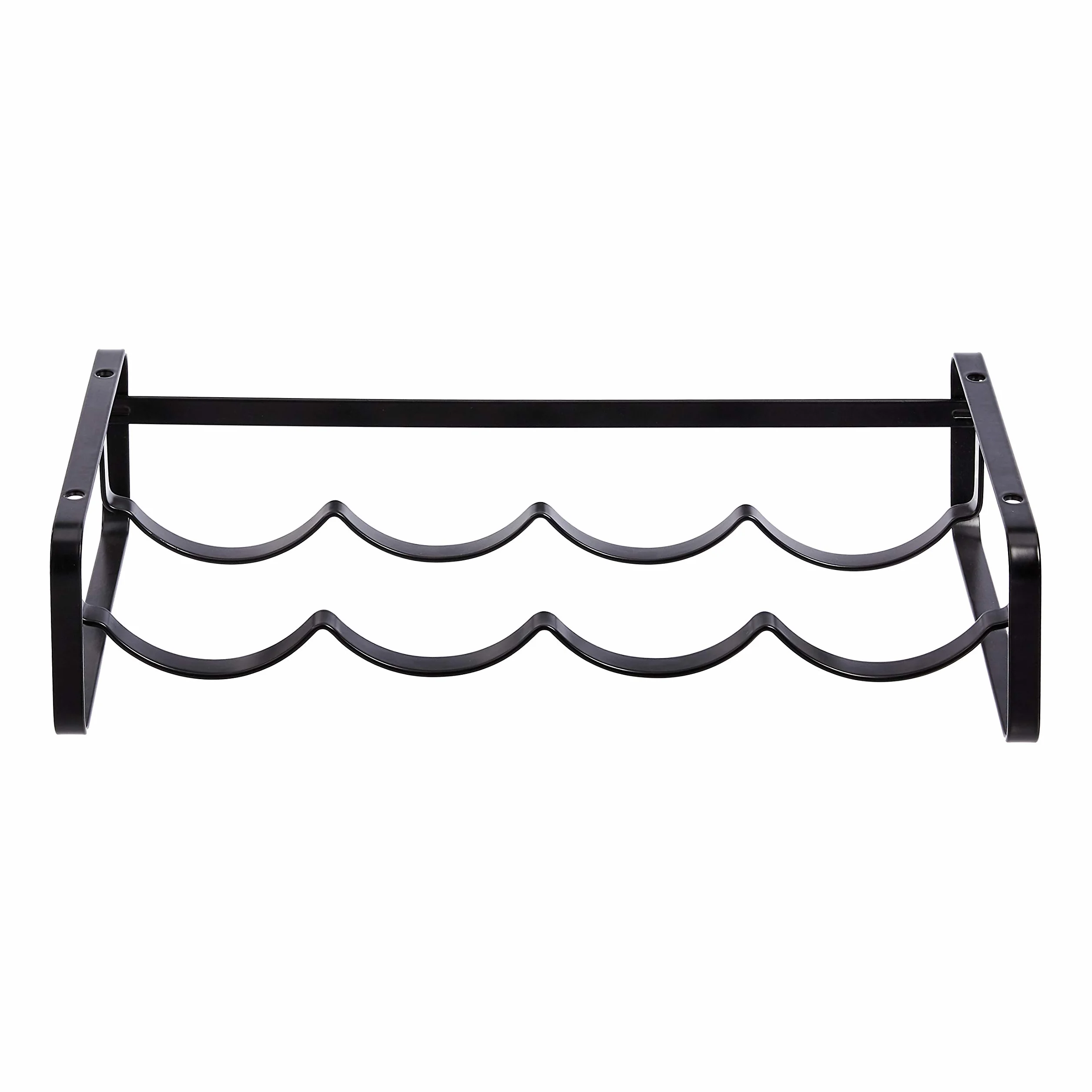 Amazon Basics stojak na wino sztaplowany półka stołowa czarny 40 x 9,5 x 20 cm