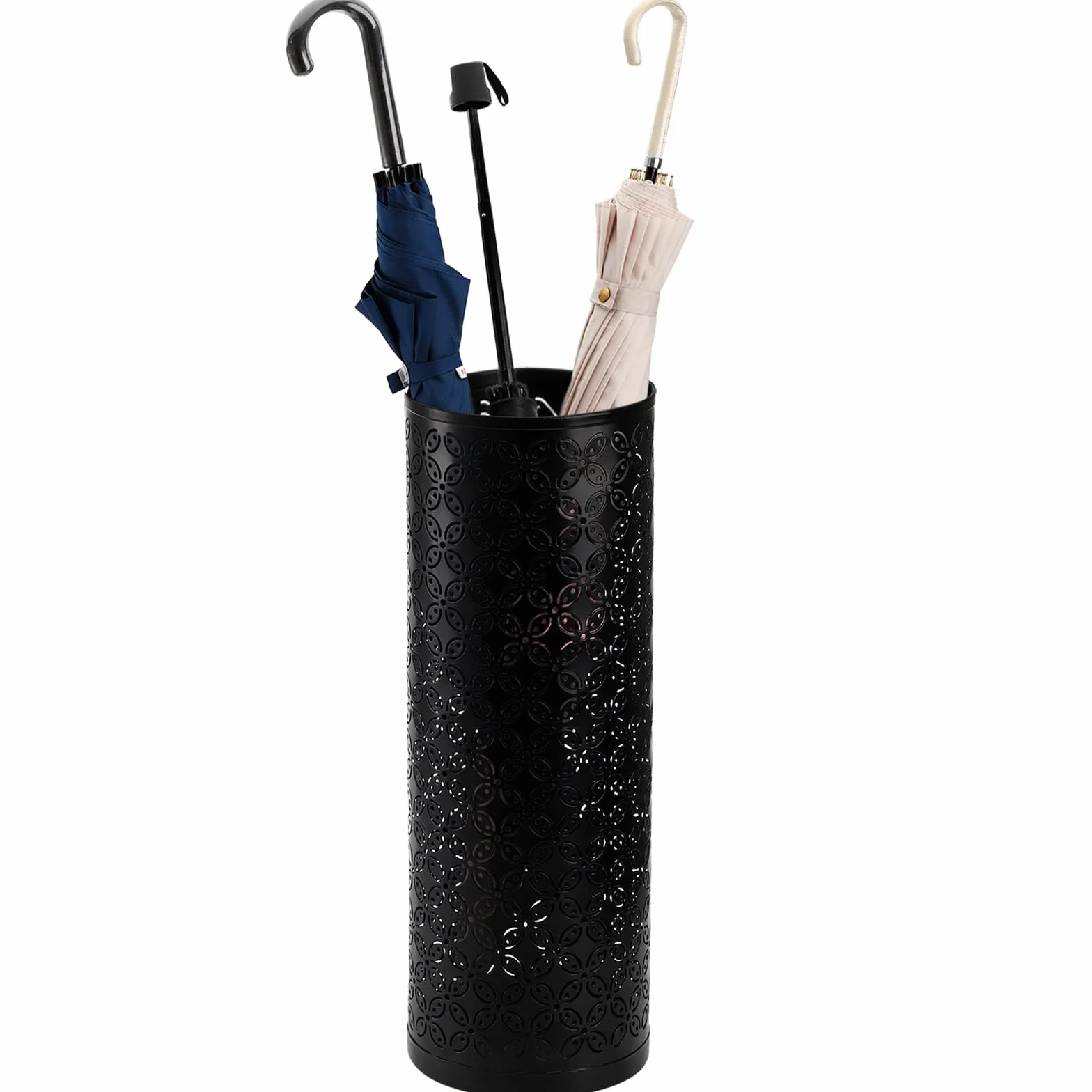 Metalowy stojak na parasol wolnostojący czarny Hacaroa
