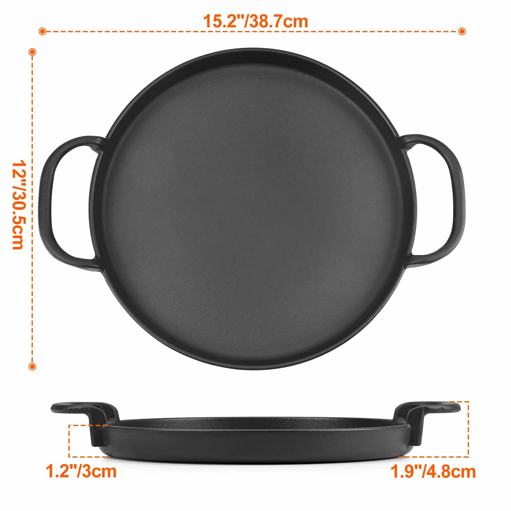 Onlyfire żeliwna patelnia grillowa Ø 30,5 cm do Weber Gourmet BBQ System 7421 | Części zamienne do grilla węglowego Weber 57cm