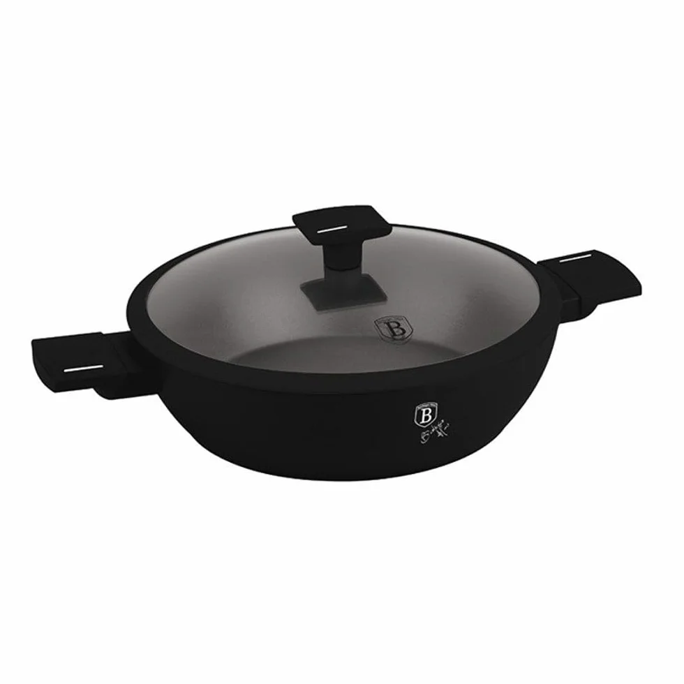 BERLINGERHAUS BH-8185 patelnia do smażenia 28 cm z tytanową powierzchnią i pokrywką