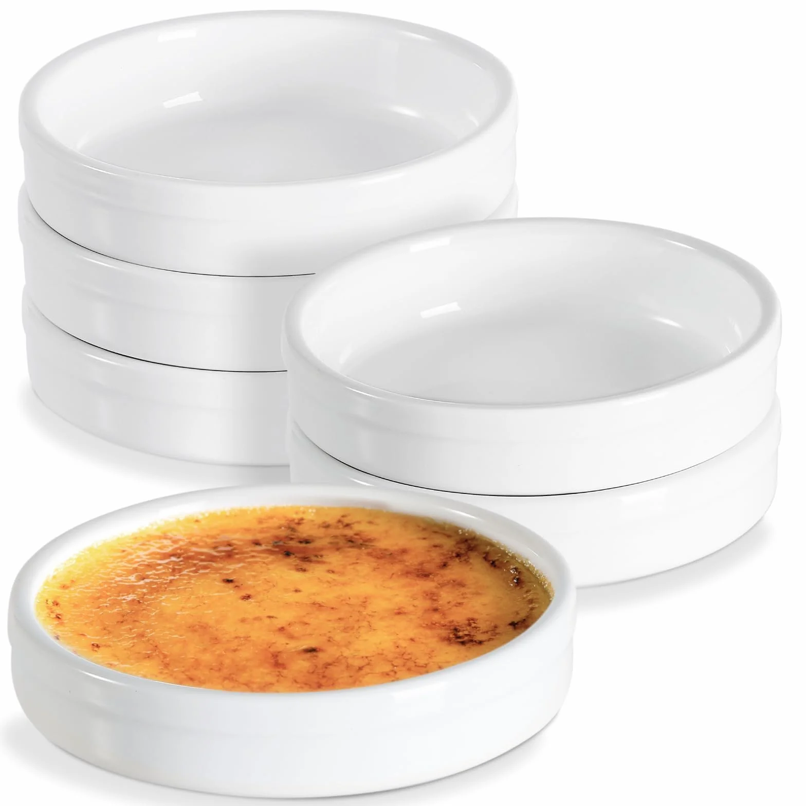 ONEMORE Ramekins Creme Brulee zestaw 6 sztuk 113 ml porcelanowe naczynia do sufletu