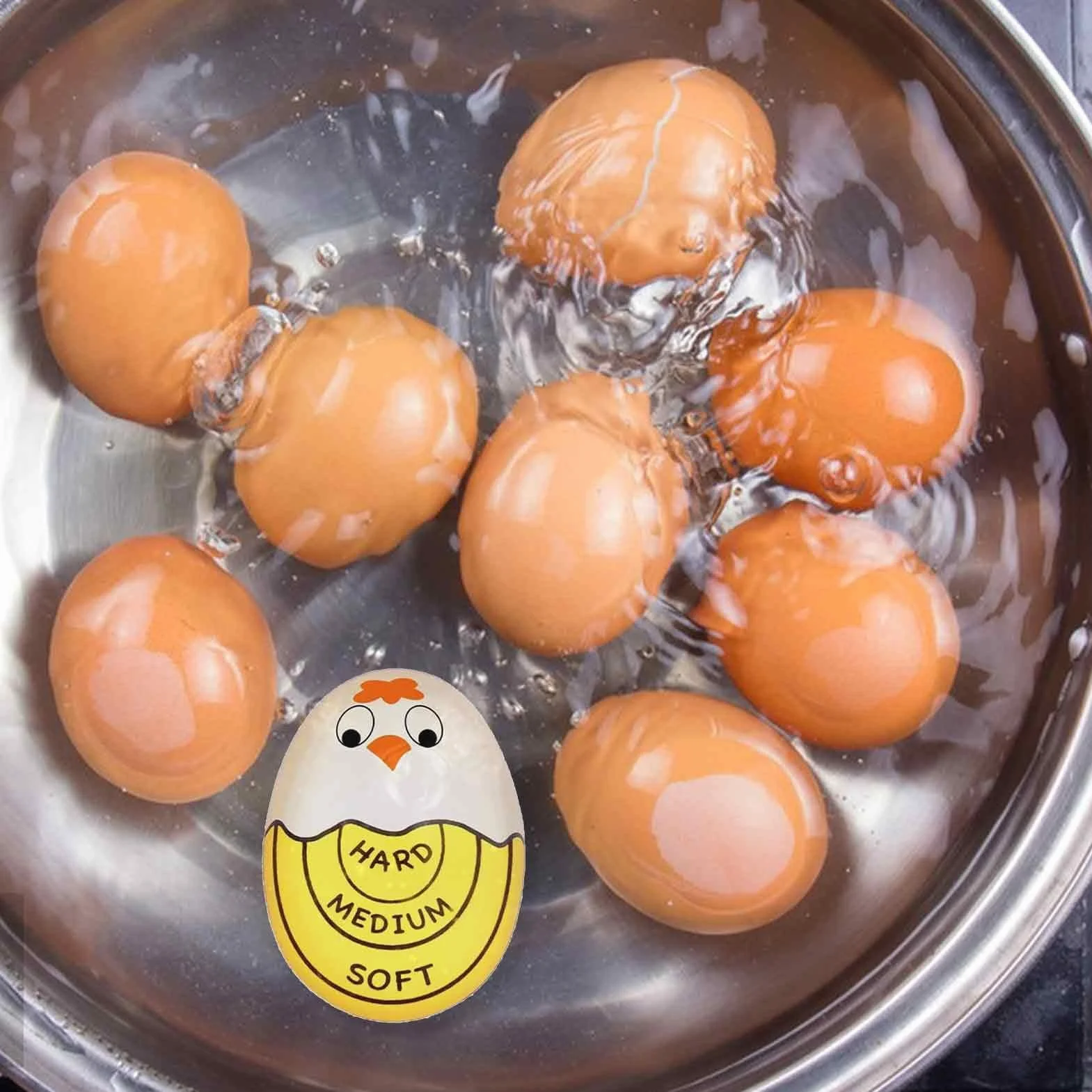 Hard Boiled Egg Timer, kolorowy gad?et zmieniaj?cy kolor do doskona?ych jaj, ?dzia do gotowania ?ywno?ci dla domu, Dorm, restauracji i gotowania, materia?: ?ywica, 2,17 x 1,57 x 1,26 cala