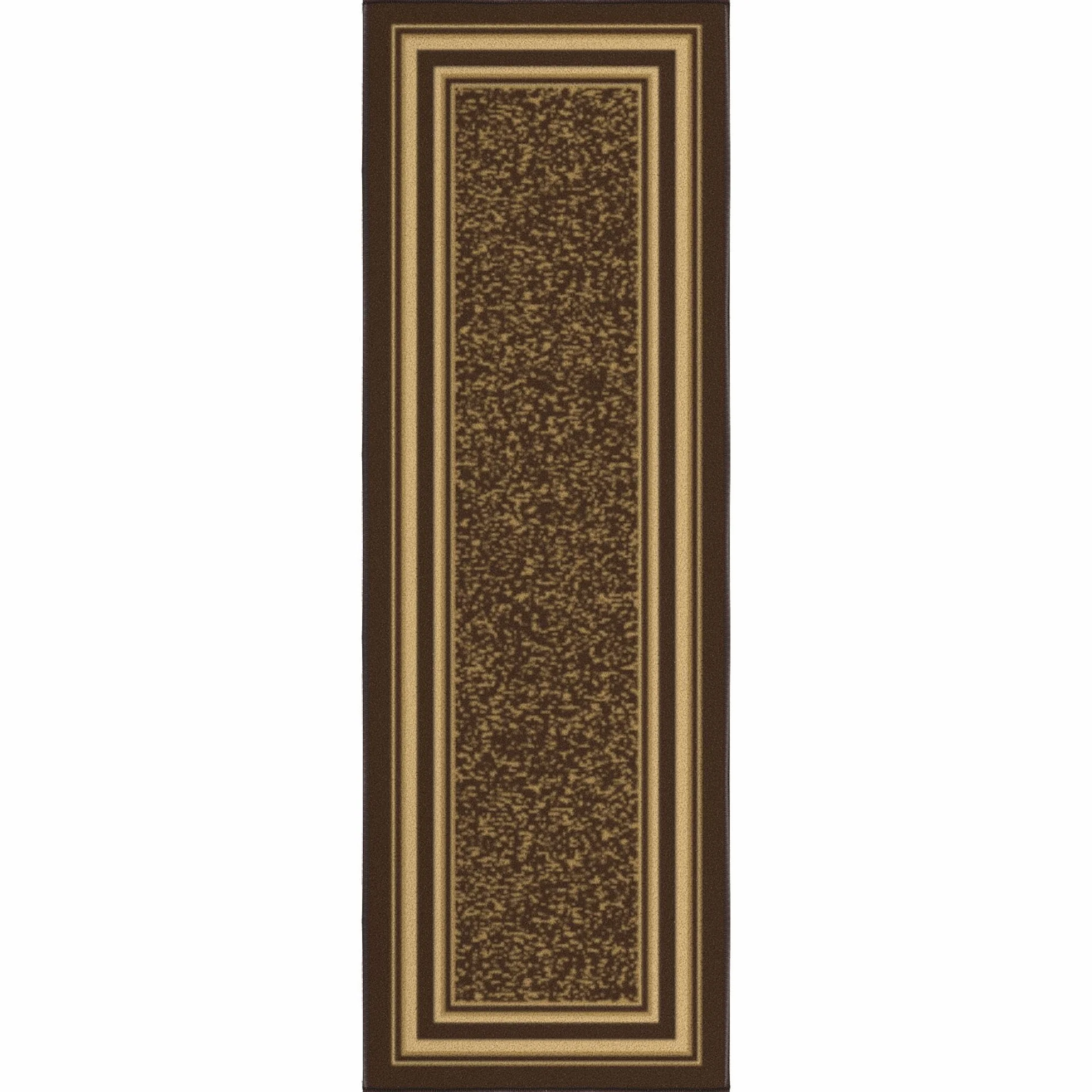 Ottomanson Ottohome Collection współczesny dywan z gumowym spodem, 50 x 150 cm, brązowy