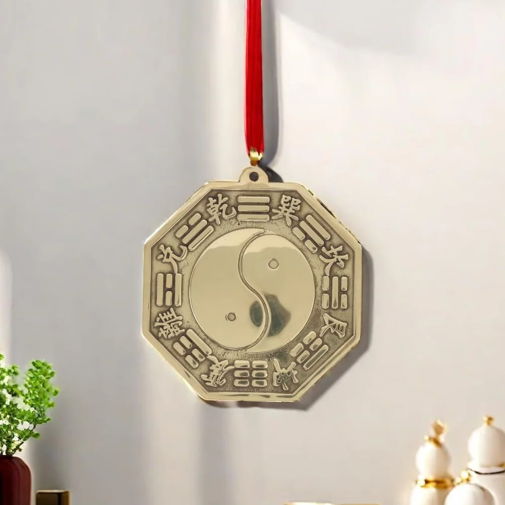 Lustro Bagua Feng Shui, chińskie mosiężne lustro przeciw złym duchom, 3 cale, dekoracja wnętrz