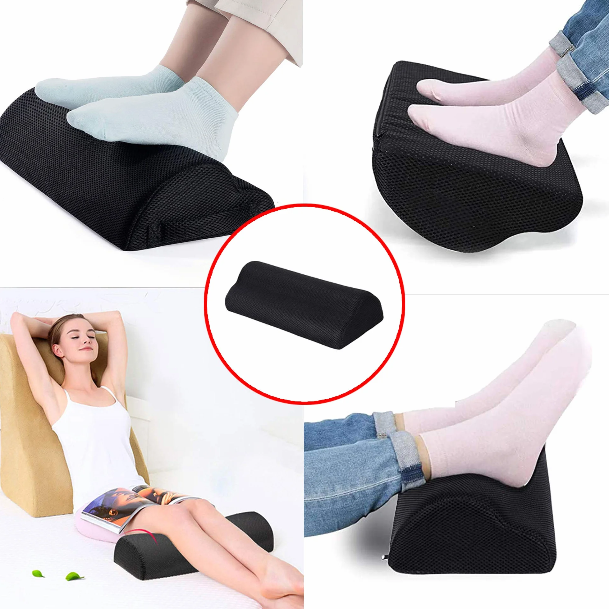 Podnóżek pod biurko WDEC Ergonomiczny podnóżek z regulowanym wzrostem, antypoślizgowy, piankowy podkład pod stopy, kompaktowa podpórka dla domu, biura, podróży