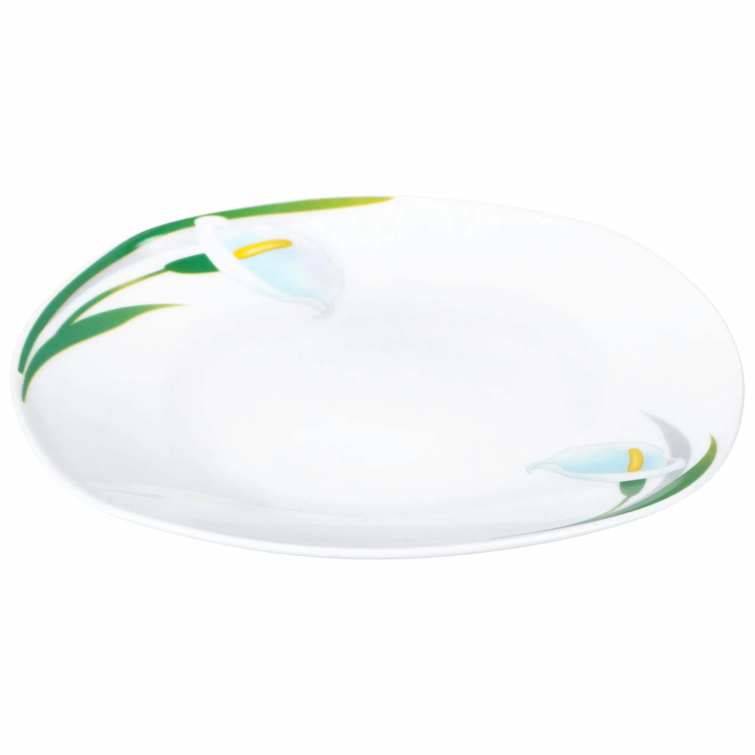 MamboCat Zestaw 6 talerzy do ciasta White Calla, stylowe porcelanowe talerze śniadaniowe z motywem kwiatowym, dla 6 osób, małe talerze do sałatek, deserów, przekąsek itp.