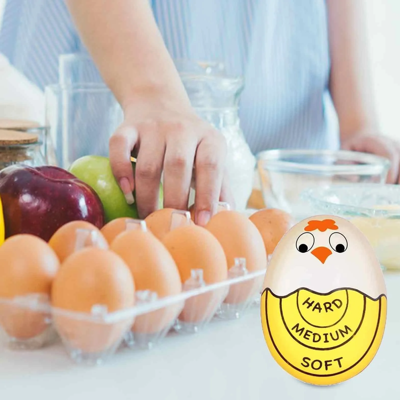 Hard Boiled Egg Timer, kolorowy gad?et zmieniaj?cy kolor do doskona?ych jaj, ?dzia do gotowania ?ywno?ci dla domu, Dorm, restauracji i gotowania, materia?: ?ywica, 2,17 x 1,57 x 1,26 cala
