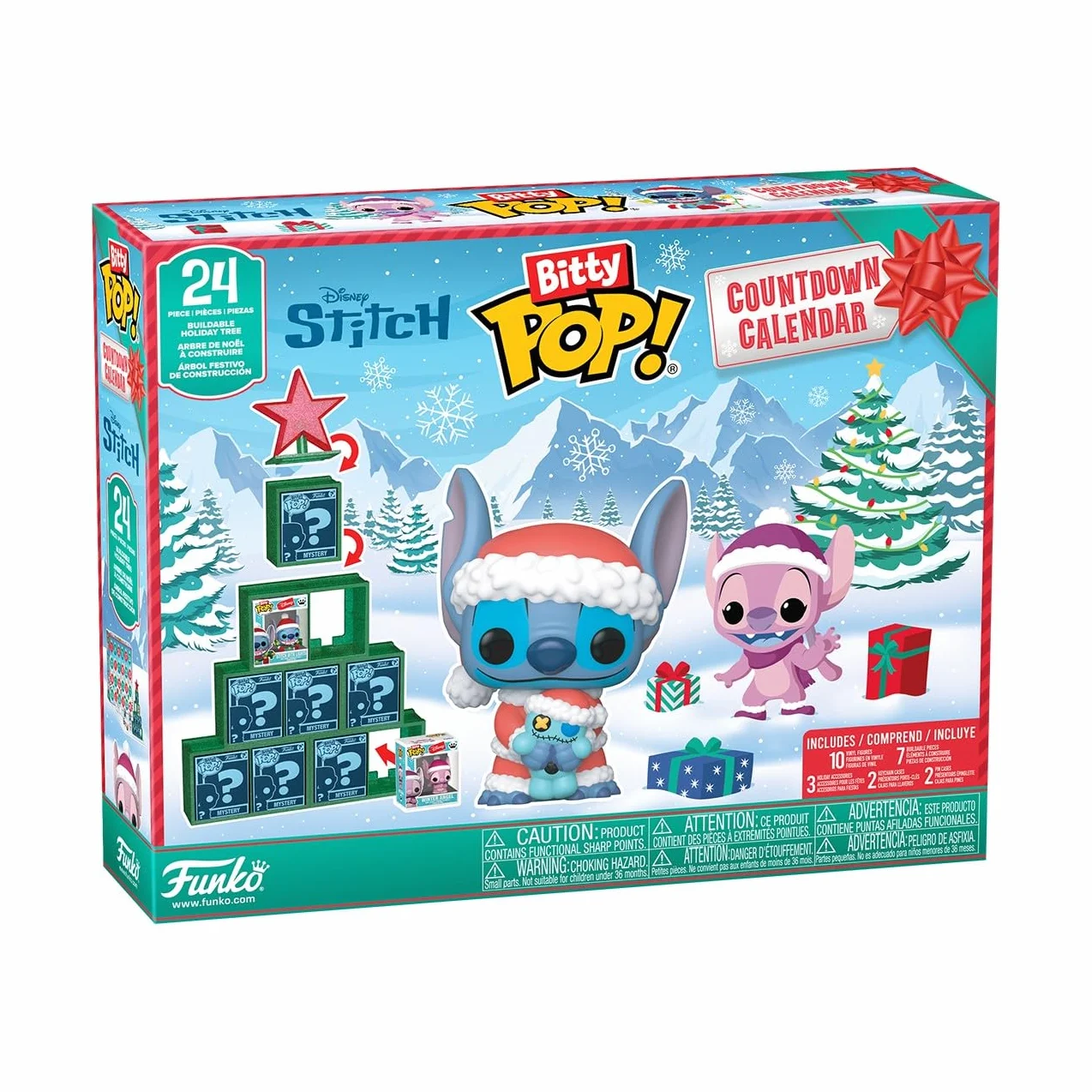 Funko Bitty Pop! Kalendarz odliczający: ścieg święto - Lilo and Stitch - kalendarz adwentowy - 24 dni niespodzianek - minifigurka z winylu z kolekcji - tajemnicze pudełko - pomysł na prezent