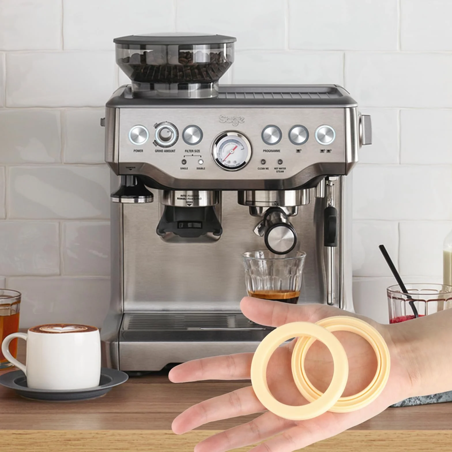 Sage The Barista Express pierścienie uszczelniające silikonowe zamienne BES875UK SES875BKS SES875 SES875BTR2GUK1 do ekspresów do kawy