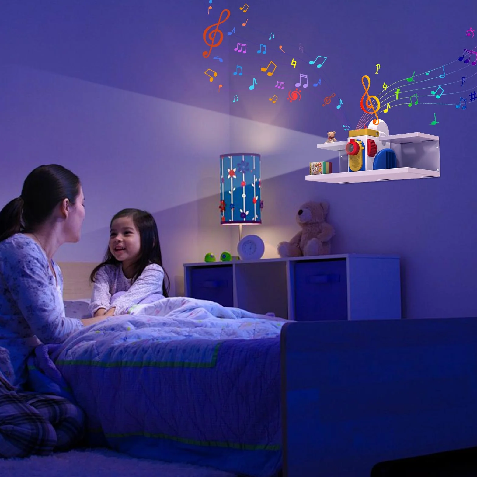 Półka ścienna, kompatybilna z zestawem startowym książek Little Tikes Story Dream Machine, do maszyny do gier Storytime dla książek, przechowywanie małych postaci (Biała)