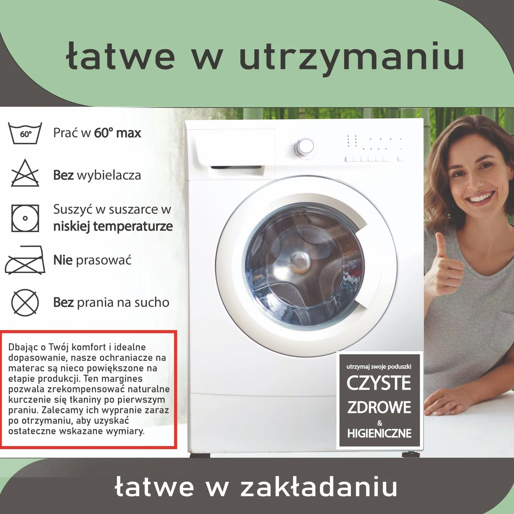 Twillie Ochraniacz na Poduszkę 70 x 90 (Zestaw 2 szt.) Bambus – Premium – Wodoodporny, Zamek i Anti-Acne – z Naturalną Bawełną, Szwajcarski Sanitized® Antybakteryjny – Wyprodukowany w UE