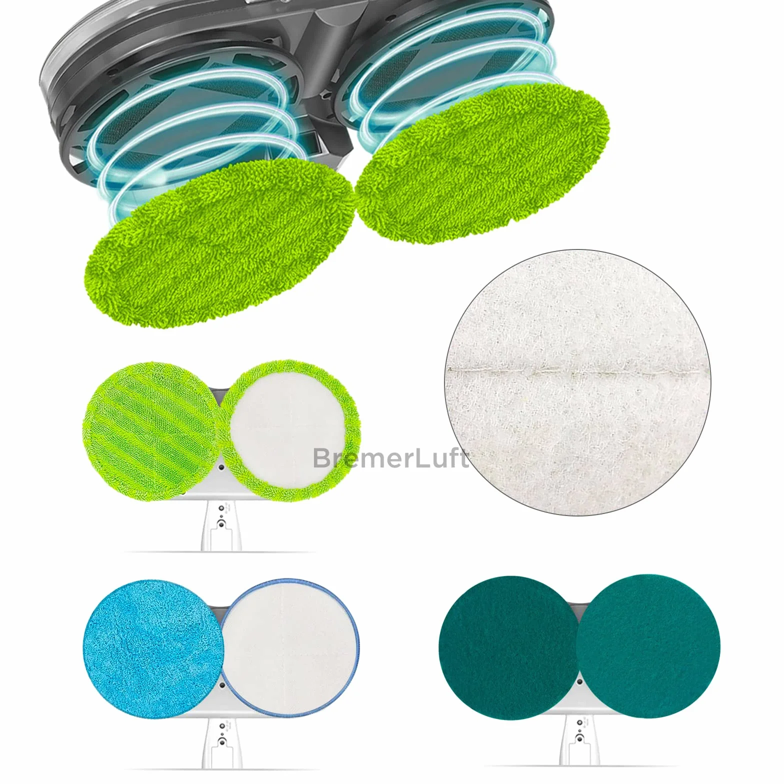 6 sztuk 16 cm, wymienne podkładki do mopa z mikrofibry, uniwersalne, nadają się do mopa Hurricanes M30457, Dyson, akumulatorowe podkładki do wycieraczek (uniwersalny zestaw 1)