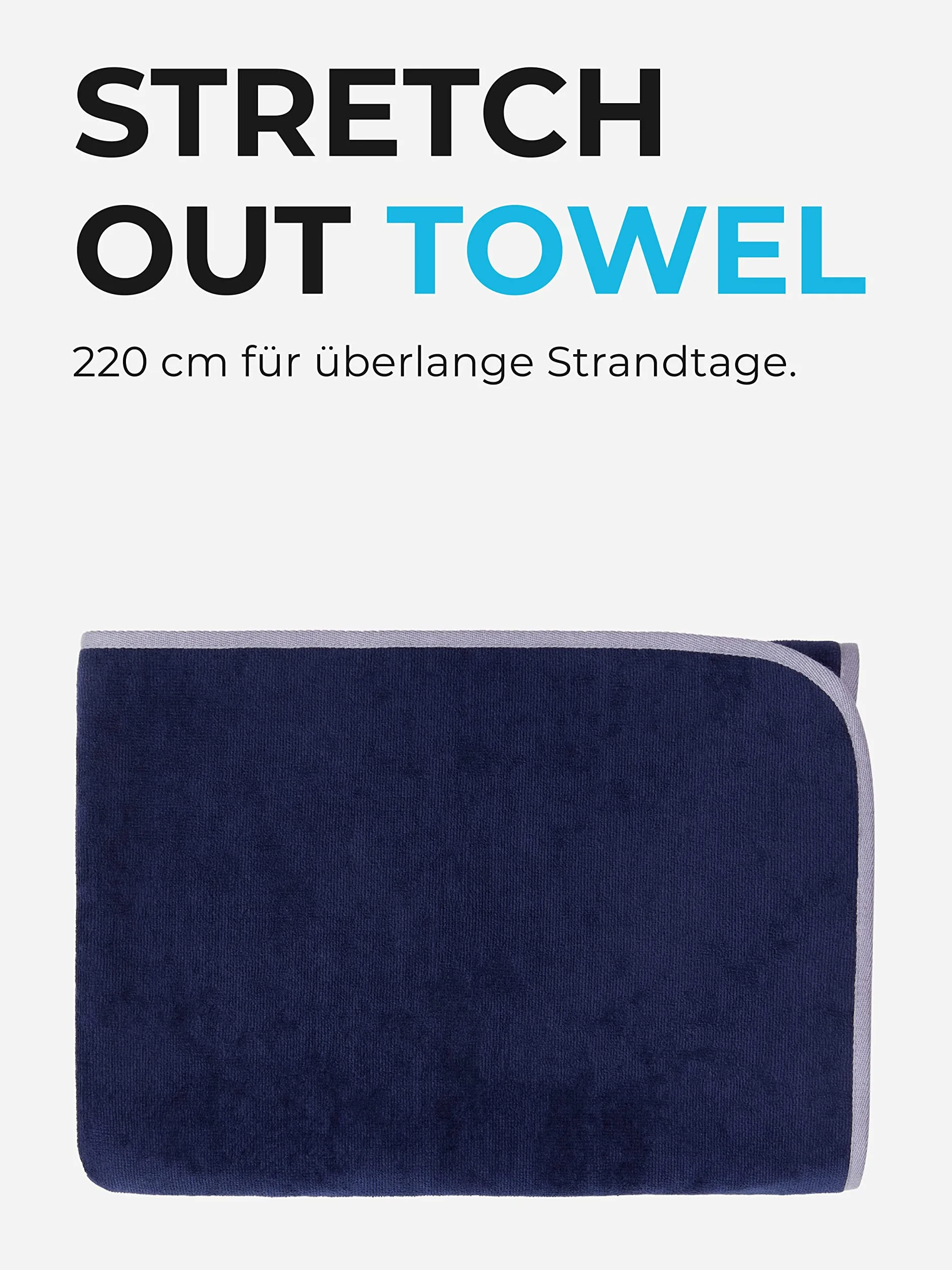 Ręcznik do sauny 220 x 80 cm 100% bawełna ekologiczna XXL granatowo-szary
