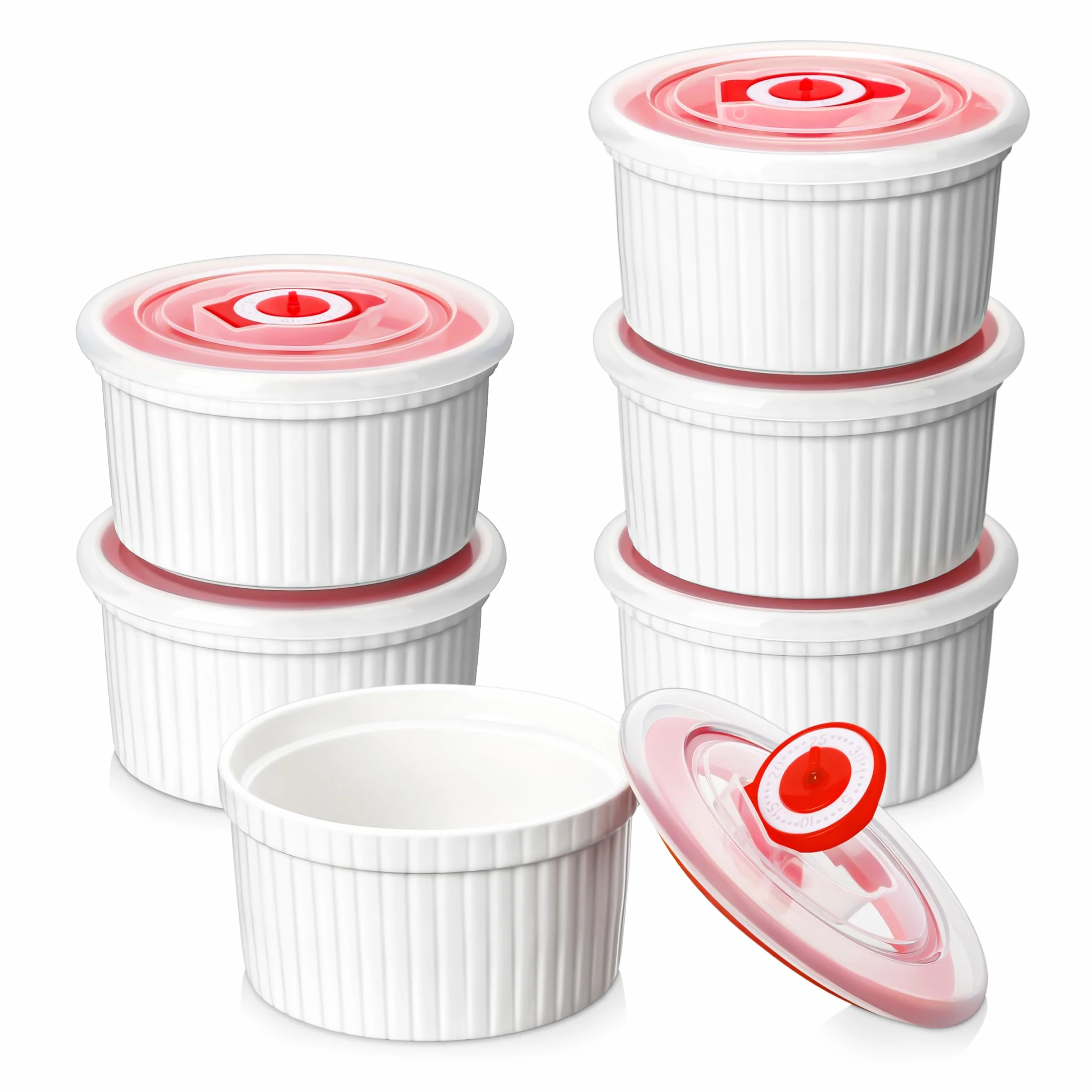 Malacasa Creme Brulee zestaw 6 miseczek porcelanowych 9 cm 240 ml do zapiekanek