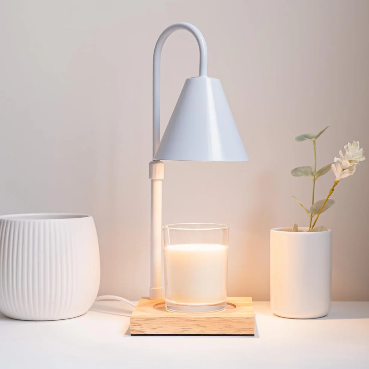 Flamingueo Lampa Podgrzewacza Świec z Timerem, Regulowana Intensywność, Candle Warmer Lamp