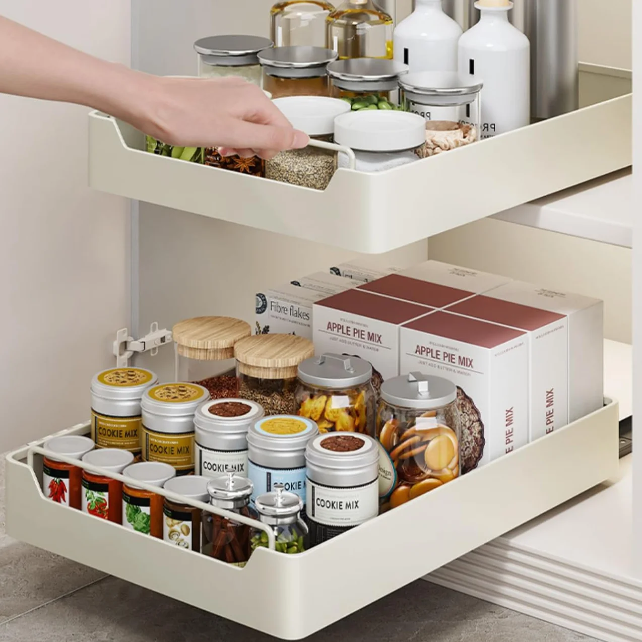 Organizer do szafek wysuwany 43 x 31 x 7 cm z klejem i uchwytem