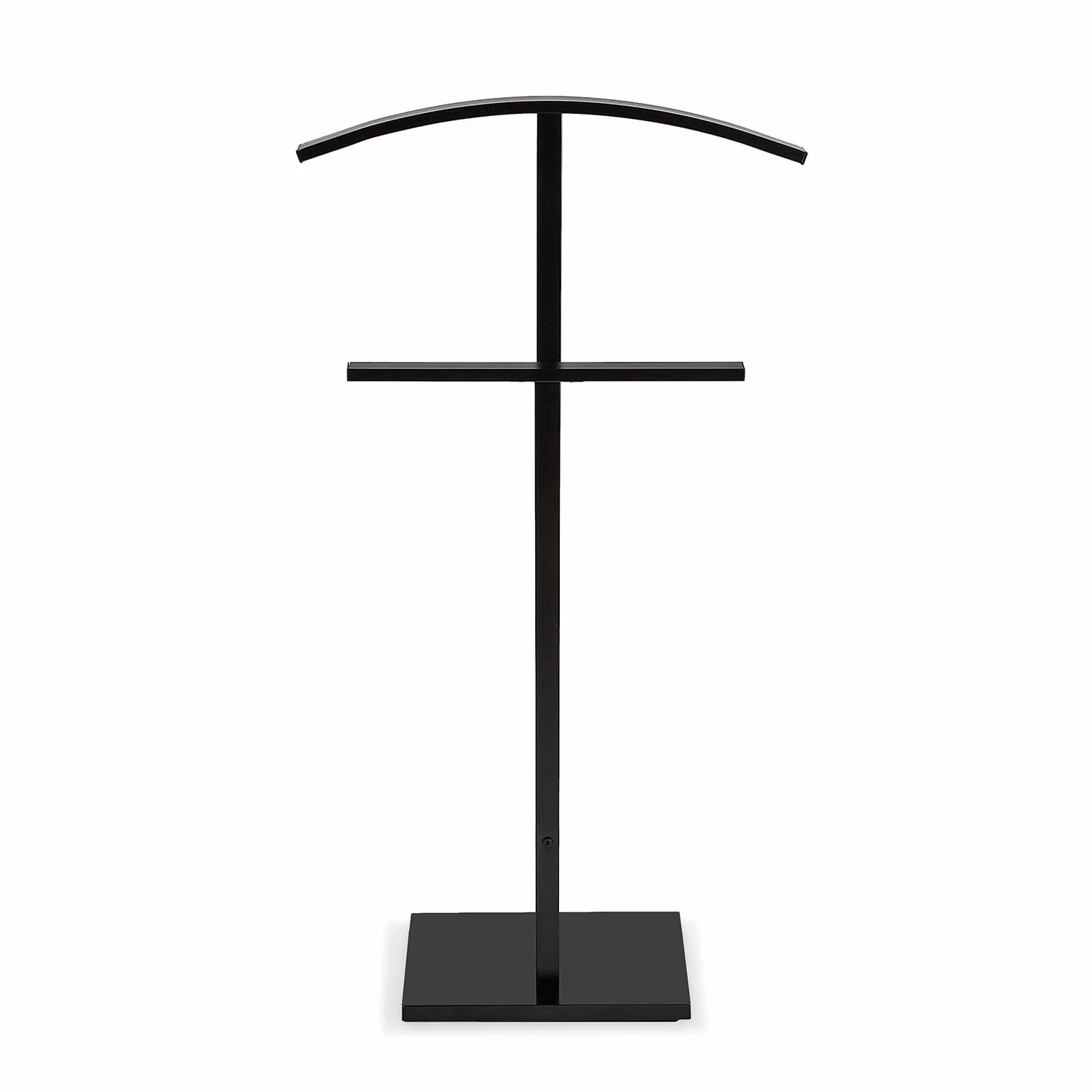 Versa Lund Nowoczesna wielofunkcyjna szafka nocna z 2 wieszakami na ubrania męskie lub damskie, Wymiary (wys. x szer. x gł.) 100 x 20 x 20 x 40 cm, Stal, Kolor czarny