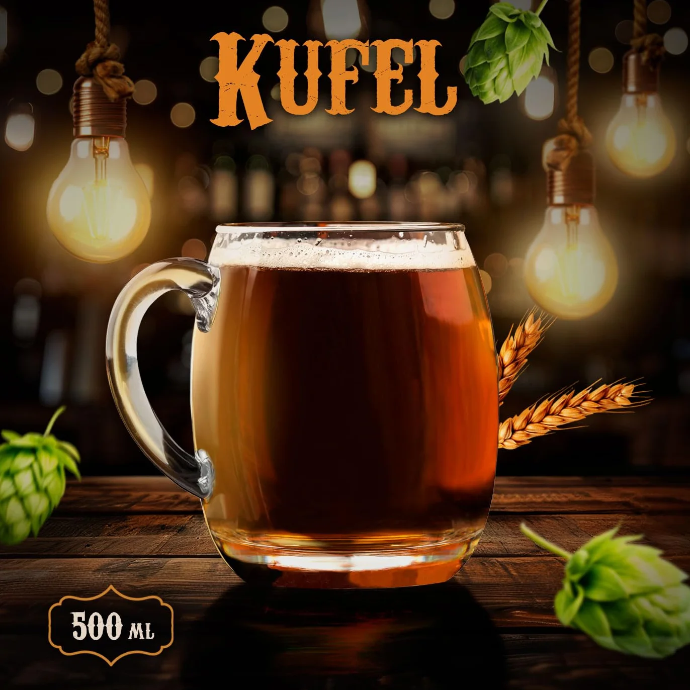 Maverton Kufel do Piwa 500 ml – Szklany Kufel z Uchem, Idealny Prezent dla Taty, Dziadka, i Piwoszy – Prezent Na Urodziny, Święta i Dzień Ojca