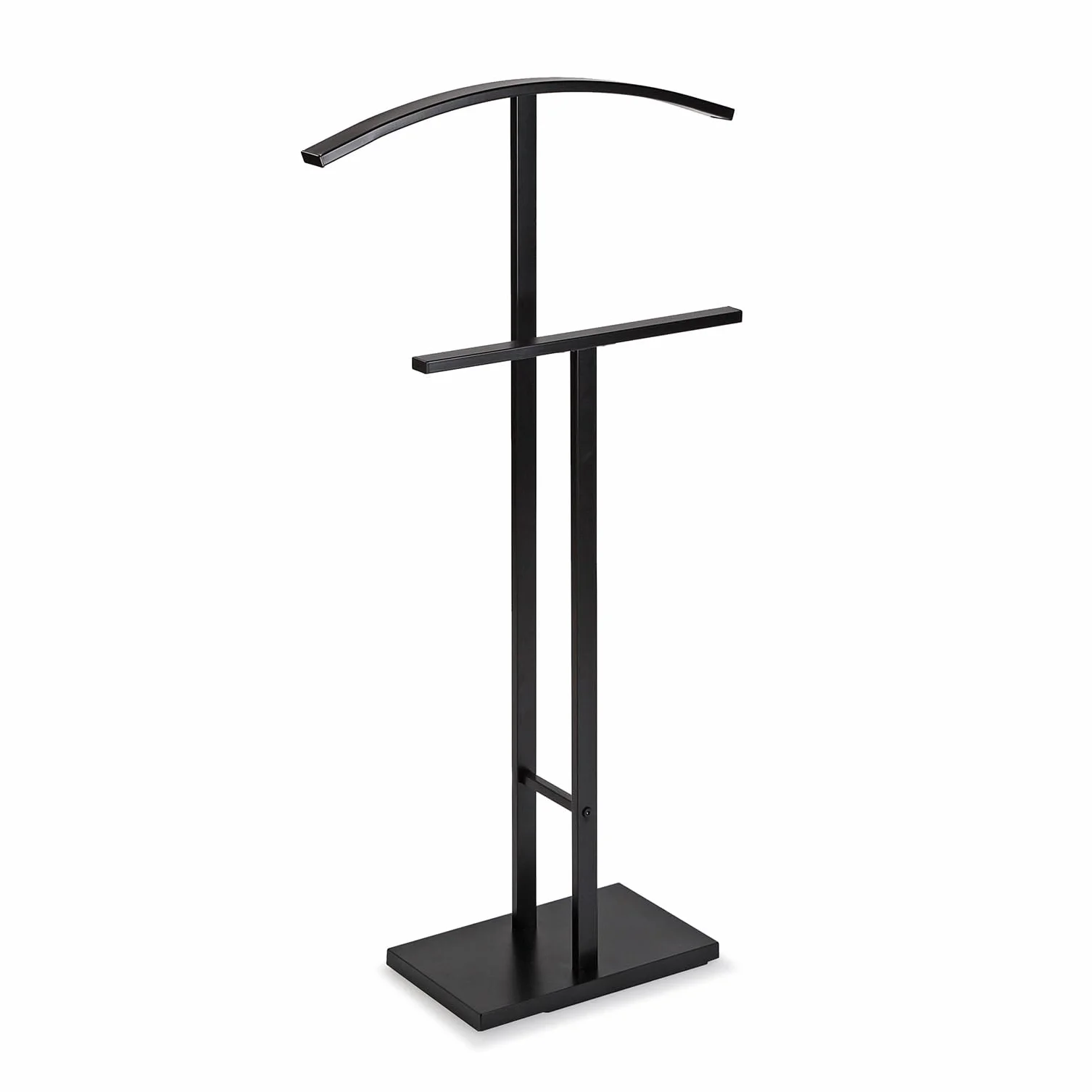 Versa Lund Nowoczesna wielofunkcyjna szafka nocna z 2 wieszakami na ubrania męskie lub damskie, Wymiary (wys. x szer. x gł.) 100 x 20 x 20 x 40 cm, Stal, Kolor czarny