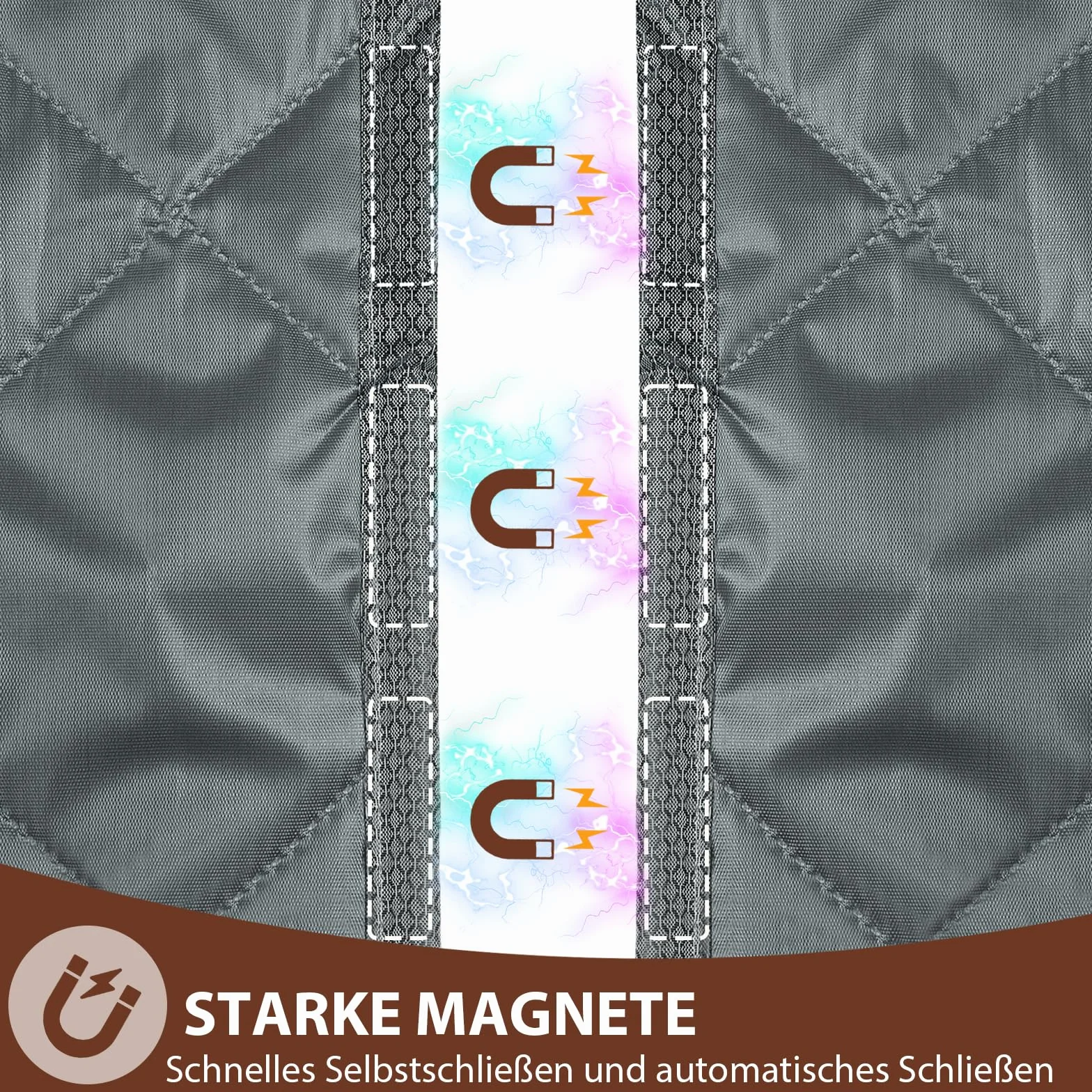 Magnetyczna zasłona na drzwi, ochrona przed zimnem, 90 x 210 cm, 420 g/㎡, zasłona termiczna na drzwi, samoprzylepna, z przezroczystym oknem, wodoszczelna, przed zimnem i wysoką temperaturą, do użytku