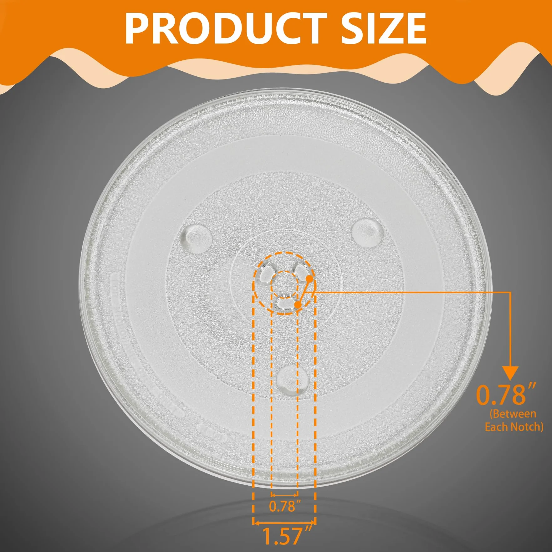 LEICHTEN Wymienny szklany talerz do kuchenki mikrofalowej 13 1/2" (34,3 cm) kompatybilny z Panasonic