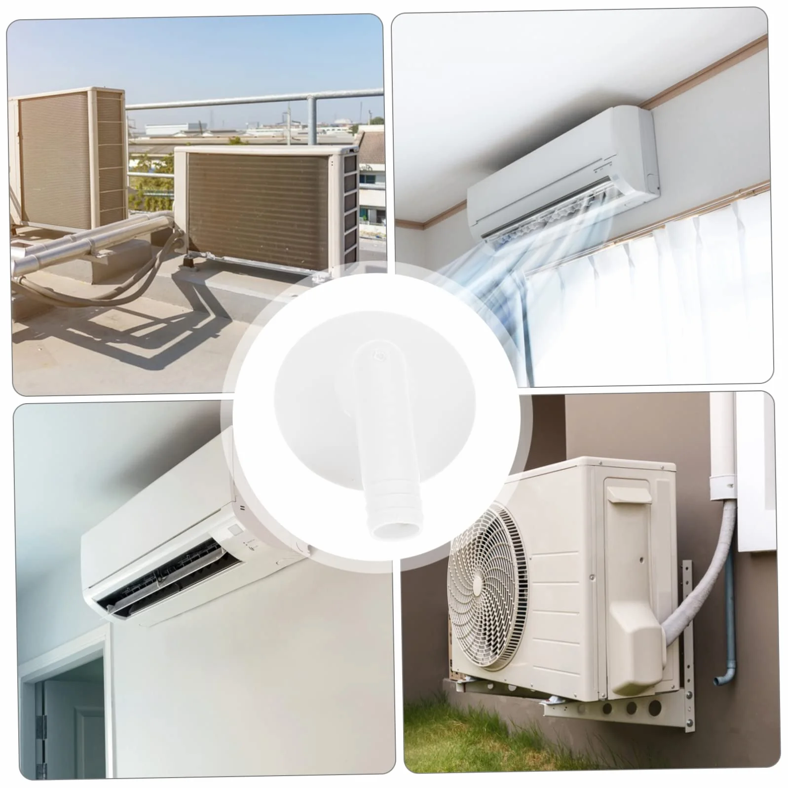 3kawałki Sztuk Węży Odpływowych Do Klimatyzacji z Kątowym Adapterem Akcesoria Do Jednostek Okiennych Klimatyzatorów Biurach i Hotelach