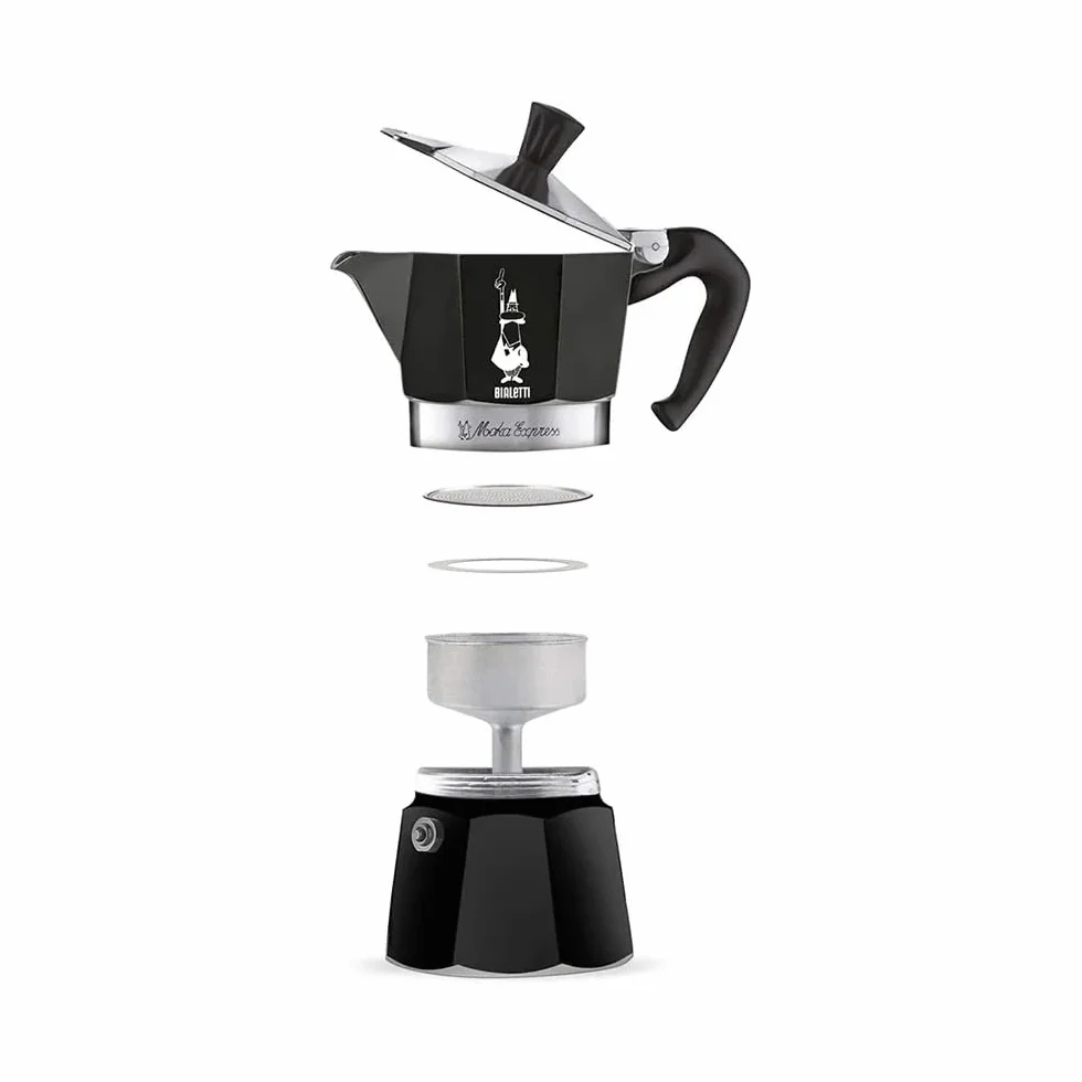 Bialetti – Moka Express: Klasyczna Kawiarka Do Przygotowywania Prawdziwej Włoskiej Kawy, 6 Filiżanek (270 Ml), Aluminiowa, Czarny