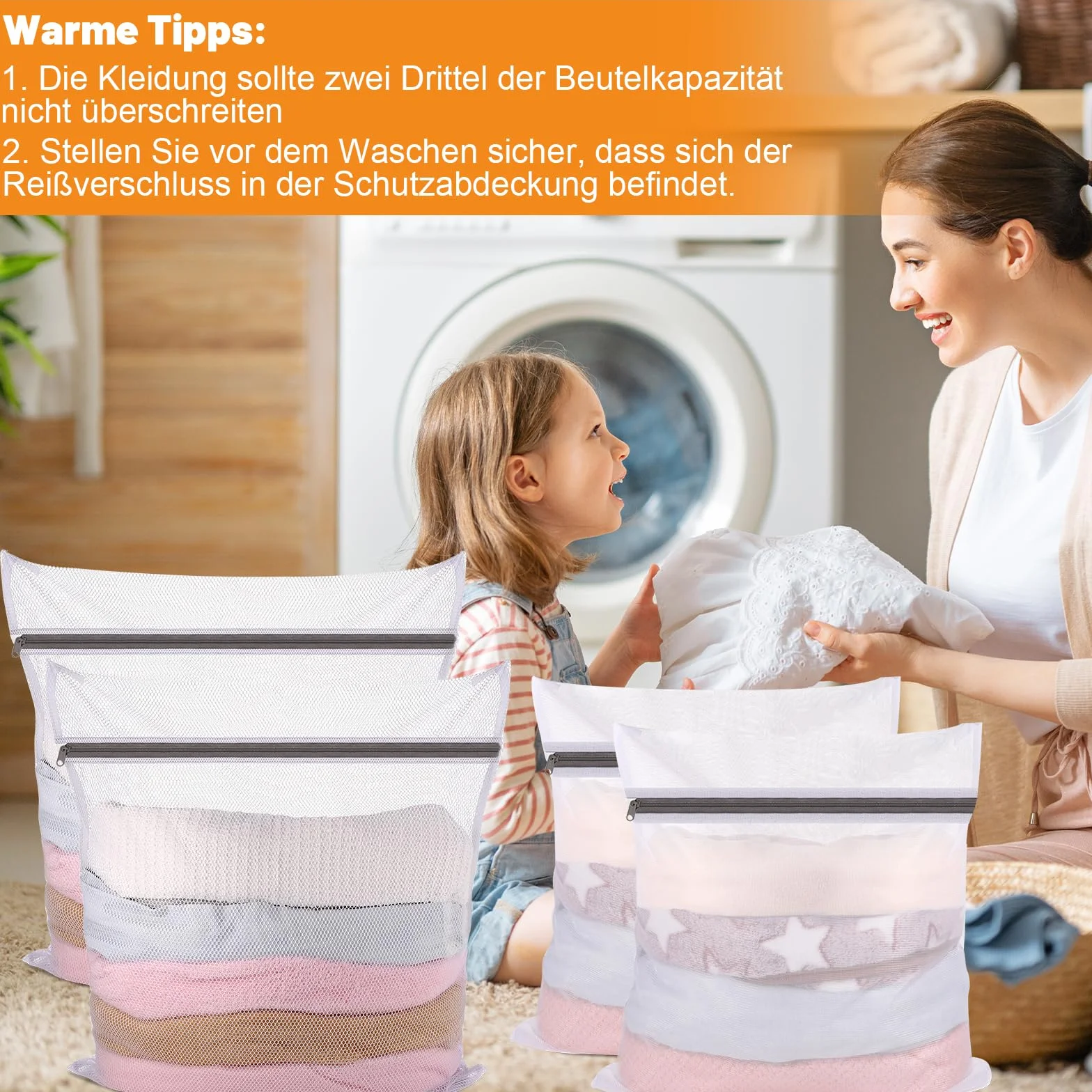 Dntorx 4 sztuki siatki do prania do pralki, worek do prania do pralki, torba do prania Laundry Bag z zamkiem błyskawicznym na koszule, sweter, płaszcze, dżinsy, bieliznę, odzież dziecięcą (40x50cm