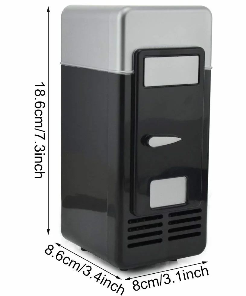 ThreeH Mini lodówka USB chłodziarka napoje puszki H-UF05Black czarna