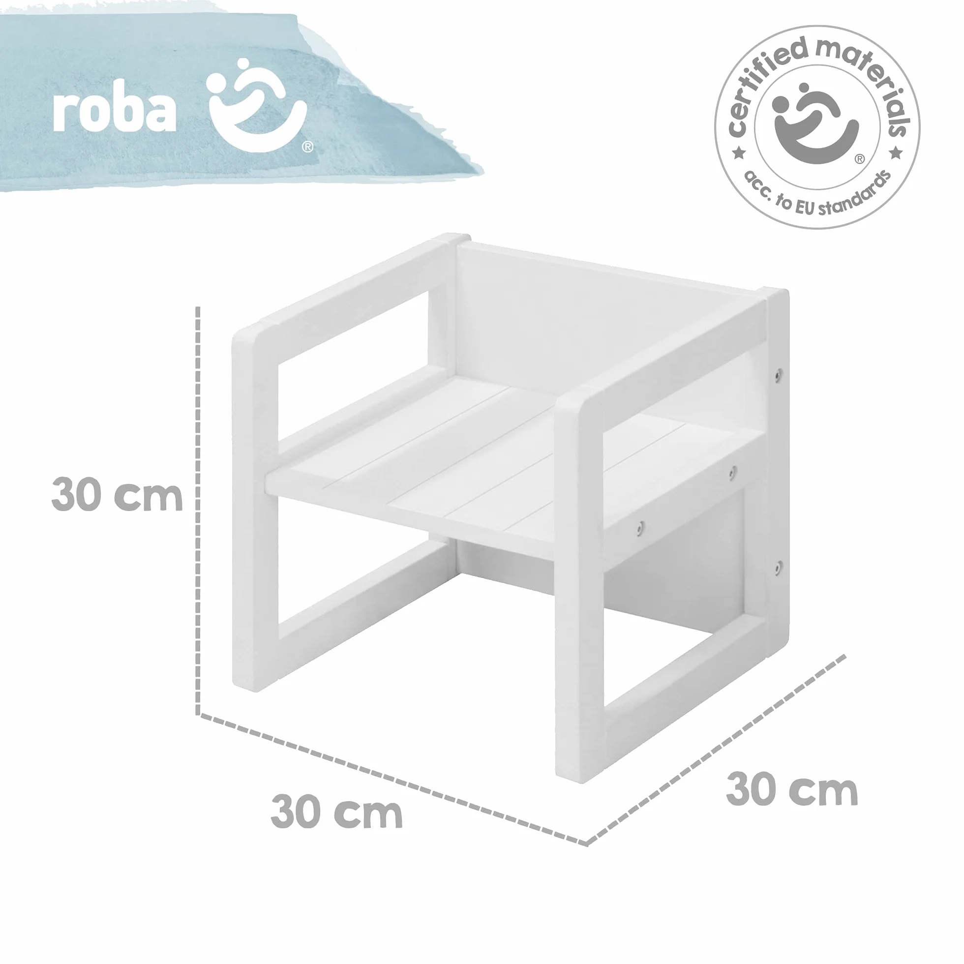Roba Taboret Biały 30 x 30 x 30 cm