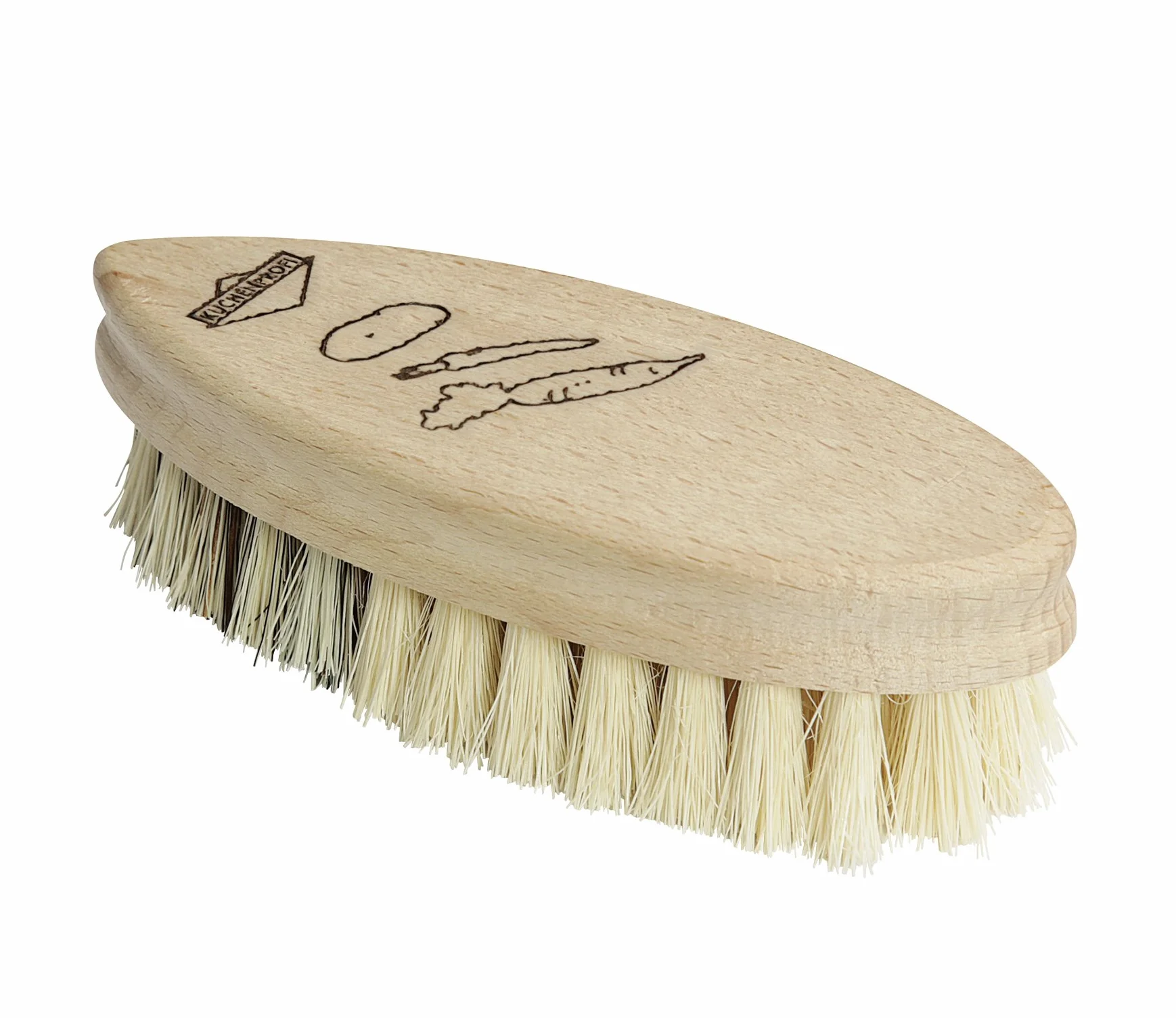Küchenprofi Szczotka do warzyw, 6,3 x 14 cm, uchwyt z drewna bukowego i naturalne włosie - szczotka do szorowania naczyń i szczotka kuchenna do warzyw i naczyń