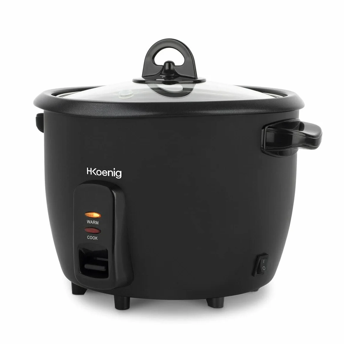 H.Koenig Szybkowar do ryżu ORYZA8, nieprzywierająca i nadaje się do mycia w zmywarce, 1,8 l, funkcja utrzymania ciepła, automatyczne wyłączanie, nie zawiera BPA, przezroczysta pokrywka, łyżka do ryżu
