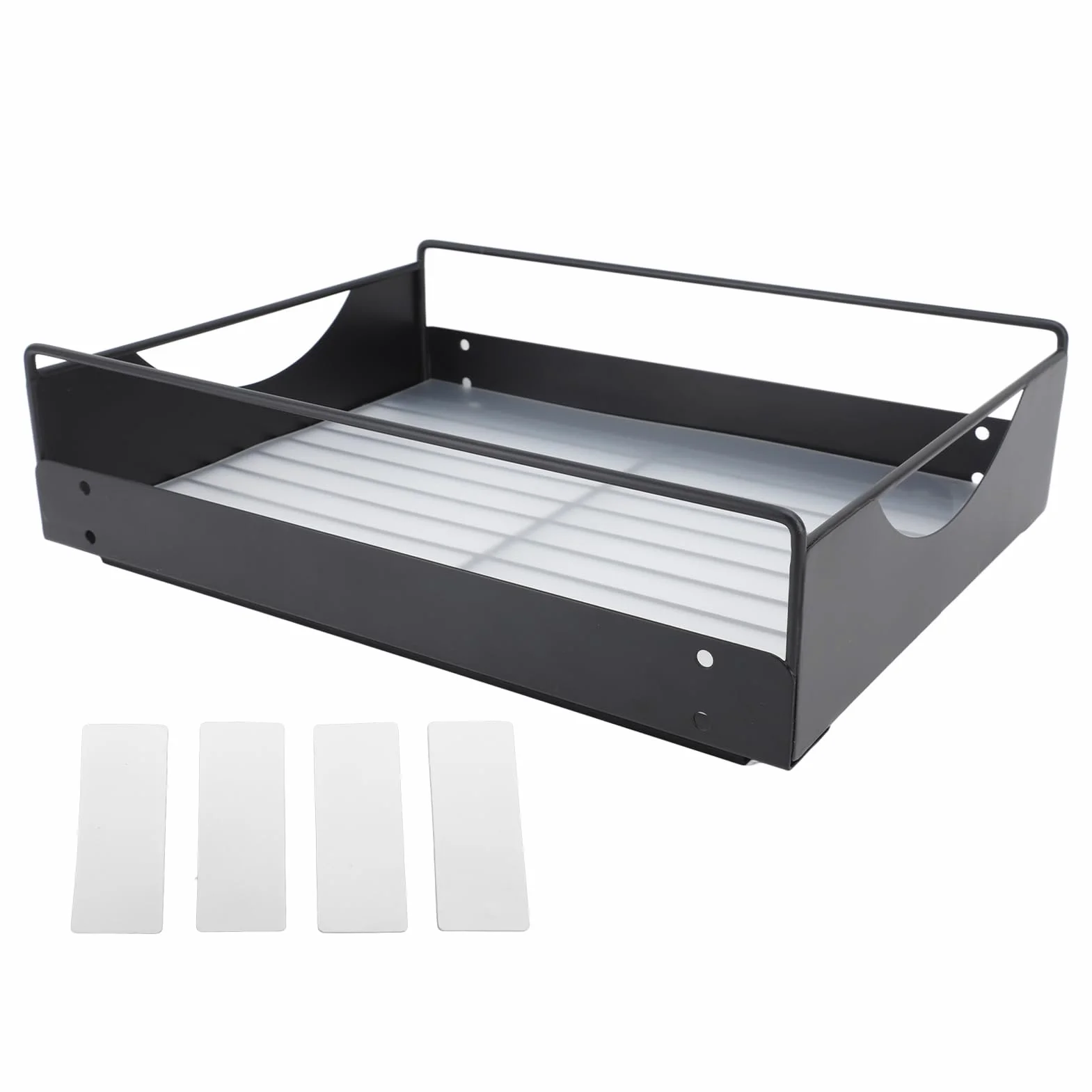 Fockety Wyciągany Organizator do Szafki 40x23x9 cm Wysuwane Półki Czarny